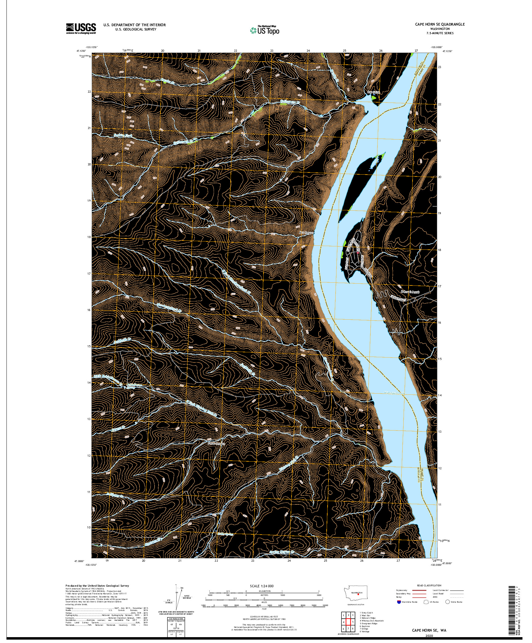 USGS US TOPO 7.5-MINUTE MAP FOR CAPE HORN SE, WA 2020