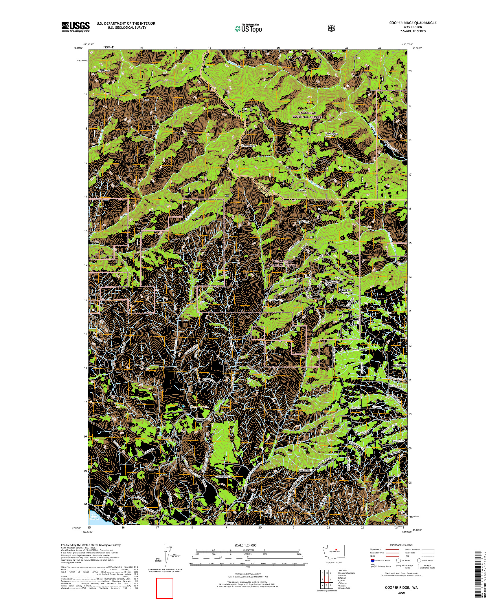 USGS US TOPO 7.5-MINUTE MAP FOR COOPER RIDGE, WA 2020