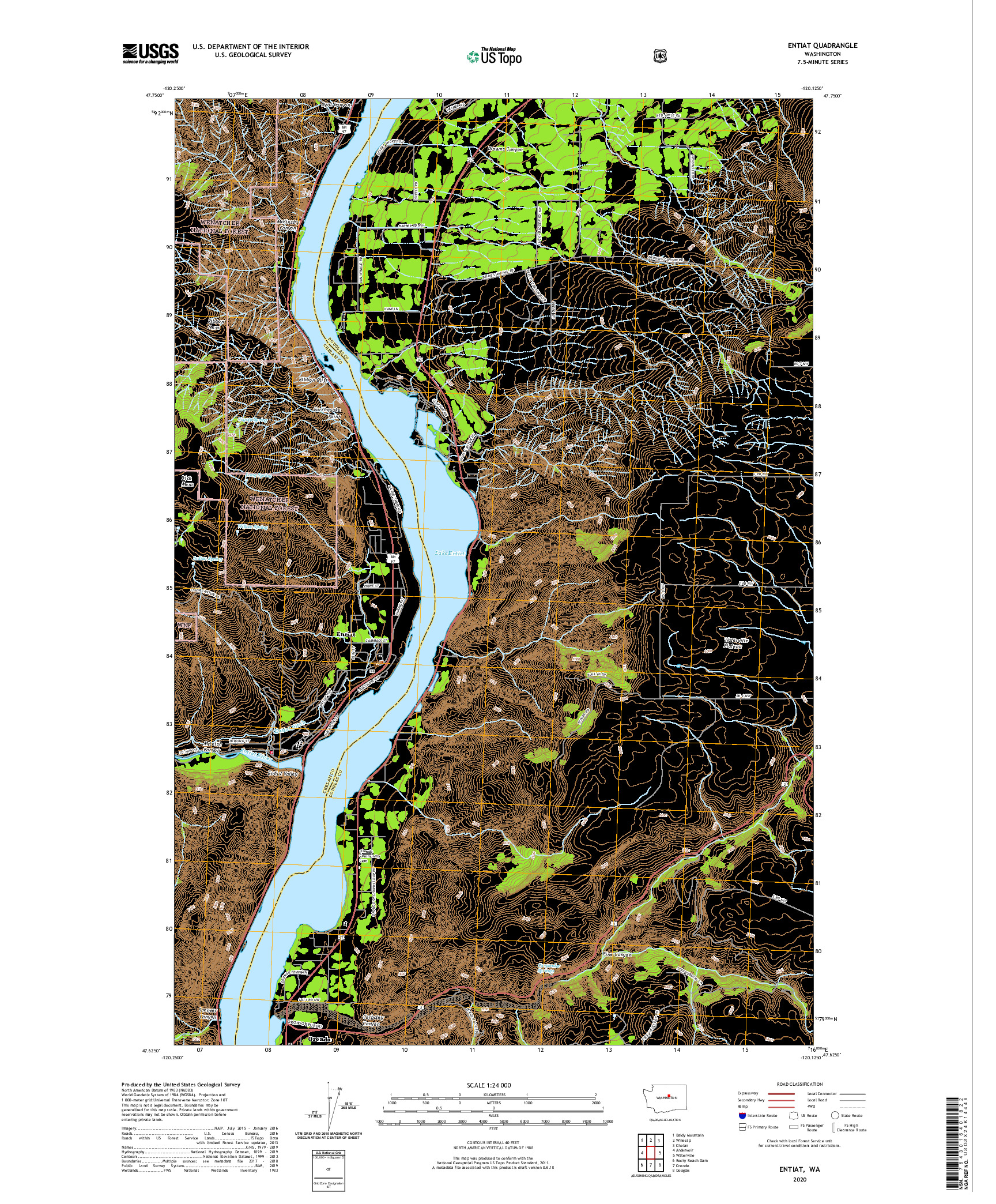 USGS US TOPO 7.5-MINUTE MAP FOR ENTIAT, WA 2020