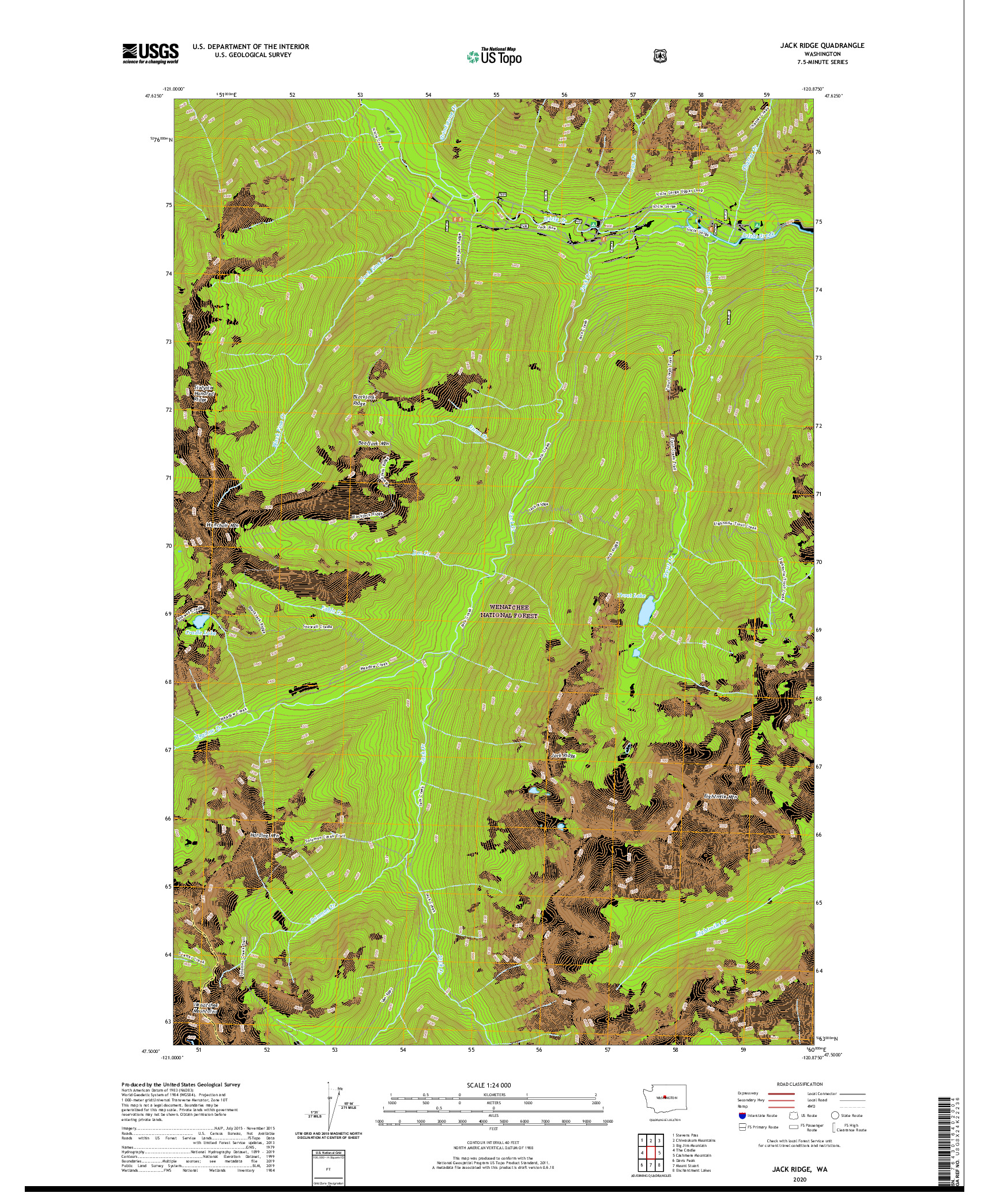 USGS US TOPO 7.5-MINUTE MAP FOR JACK RIDGE, WA 2020