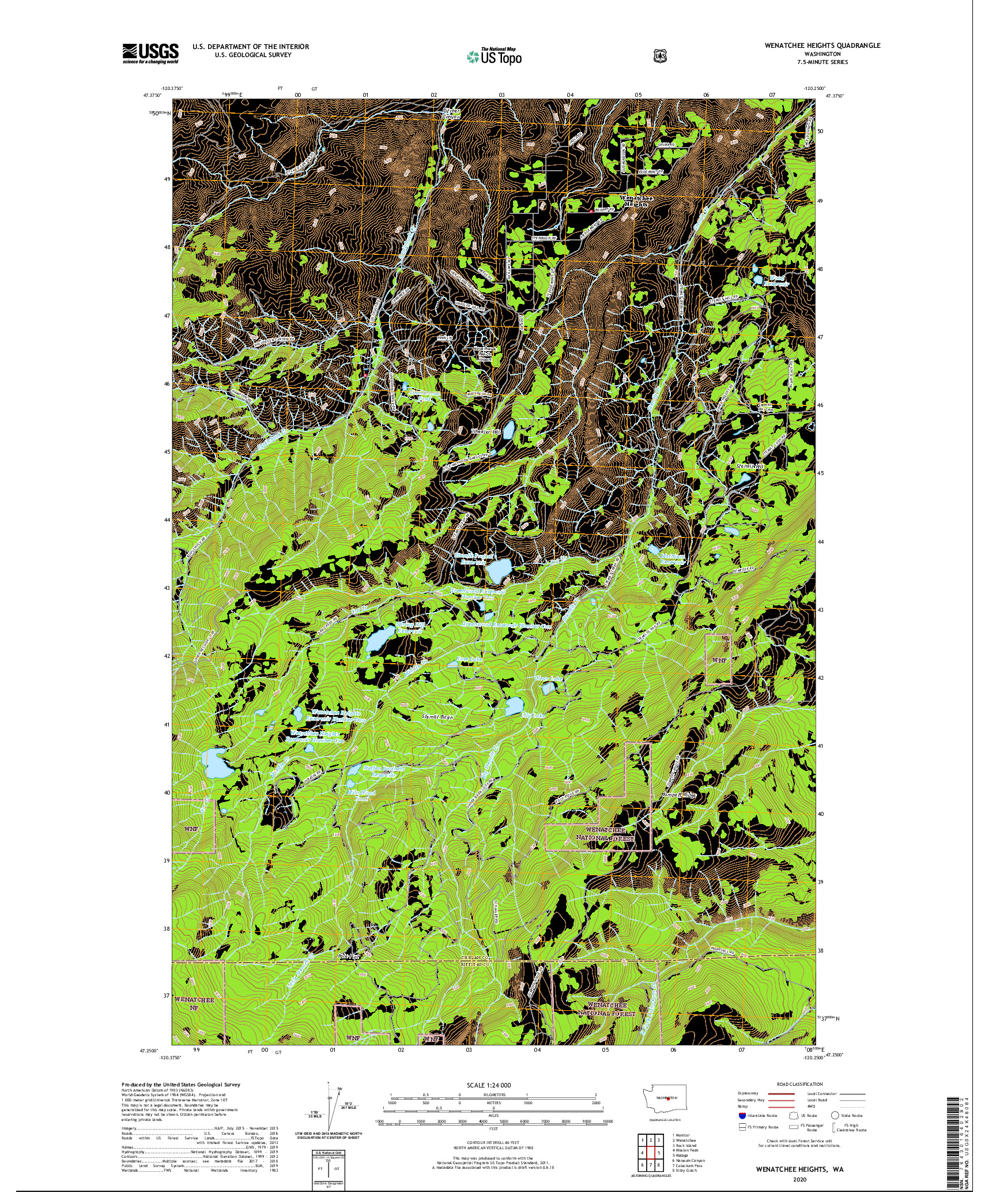 USGS US TOPO 7.5-MINUTE MAP FOR WENATCHEE HEIGHTS, WA 2020