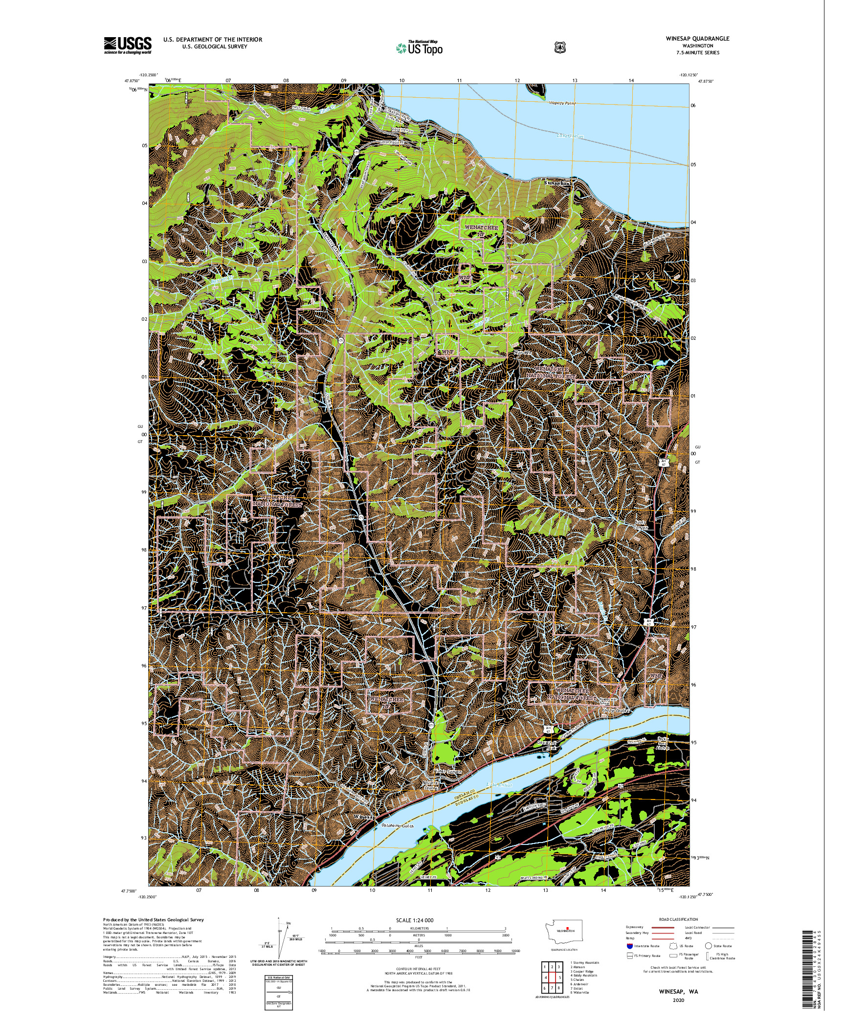 USGS US TOPO 7.5-MINUTE MAP FOR WINESAP, WA 2020