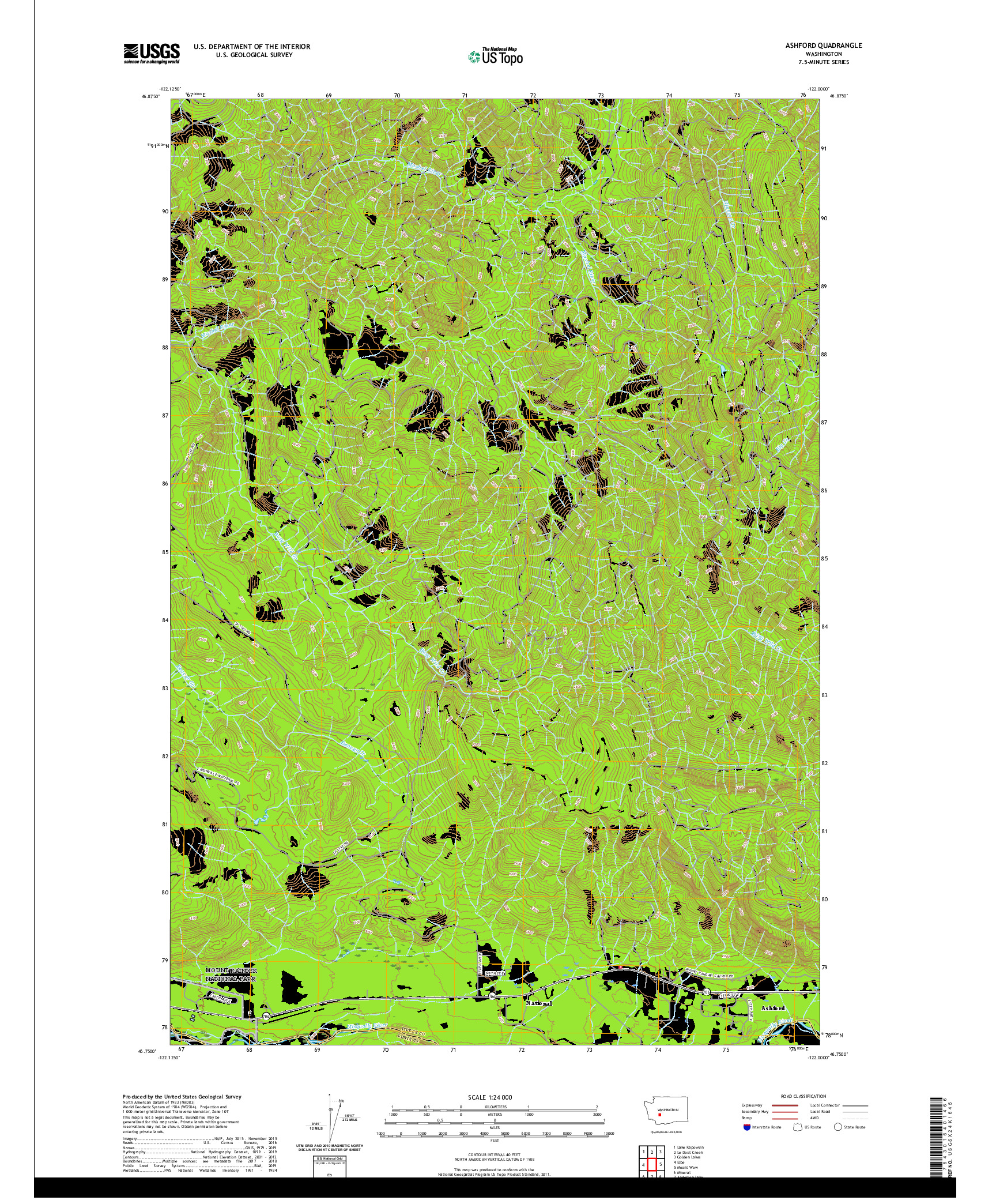 USGS US TOPO 7.5-MINUTE MAP FOR ASHFORD, WA 2020