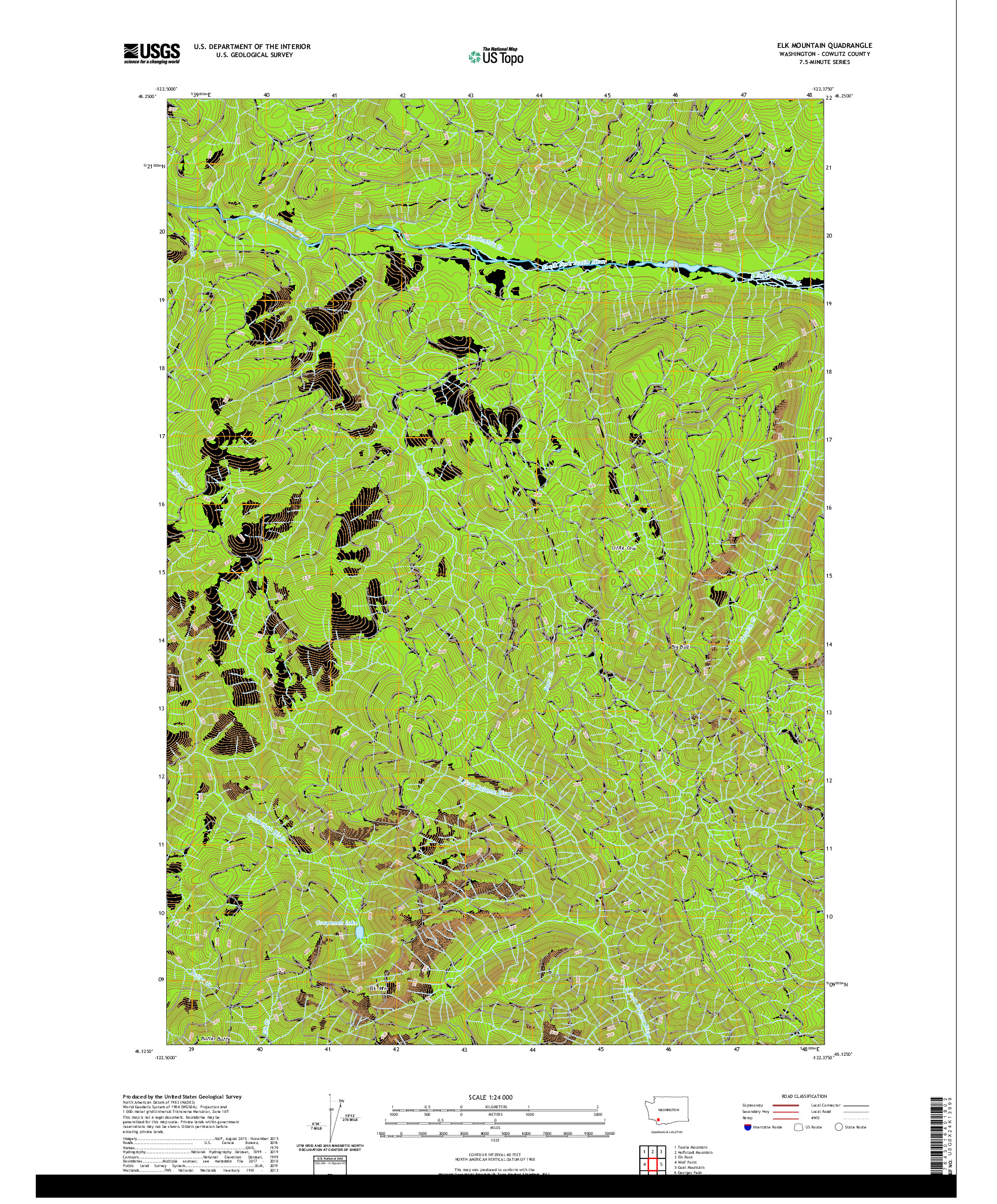 USGS US TOPO 7.5-MINUTE MAP FOR ELK MOUNTAIN, WA 2020