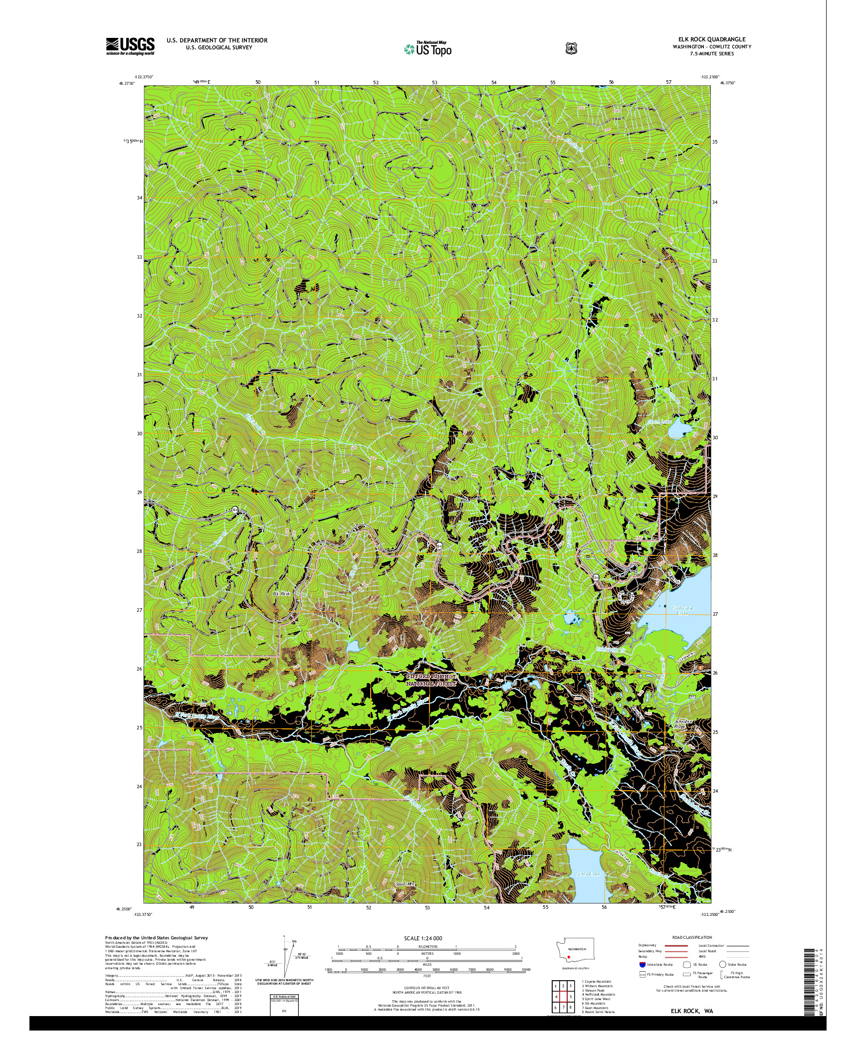 USGS US TOPO 7.5-MINUTE MAP FOR ELK ROCK, WA 2020