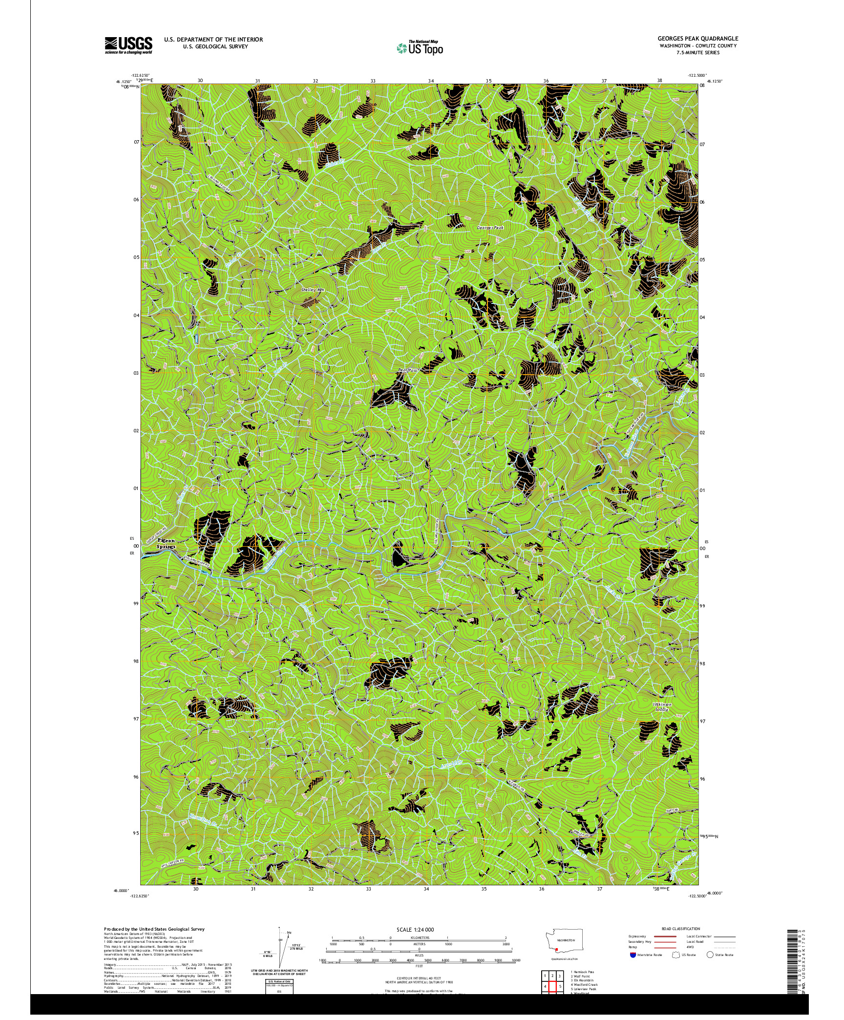 USGS US TOPO 7.5-MINUTE MAP FOR GEORGES PEAK, WA 2020