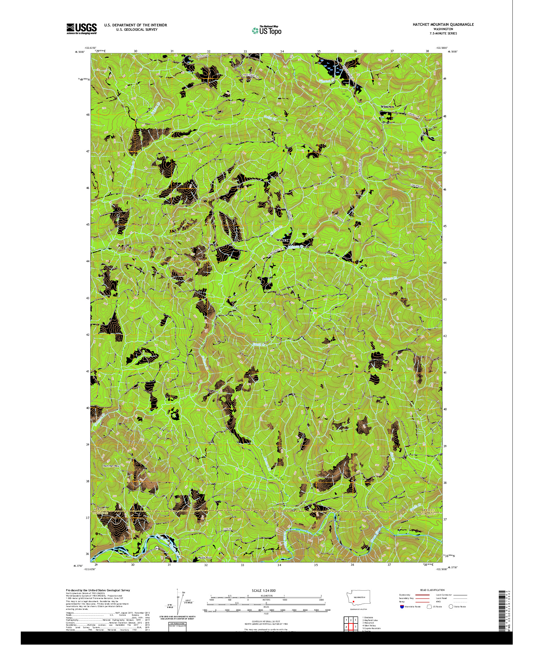 USGS US TOPO 7.5-MINUTE MAP FOR HATCHET MOUNTAIN, WA 2020