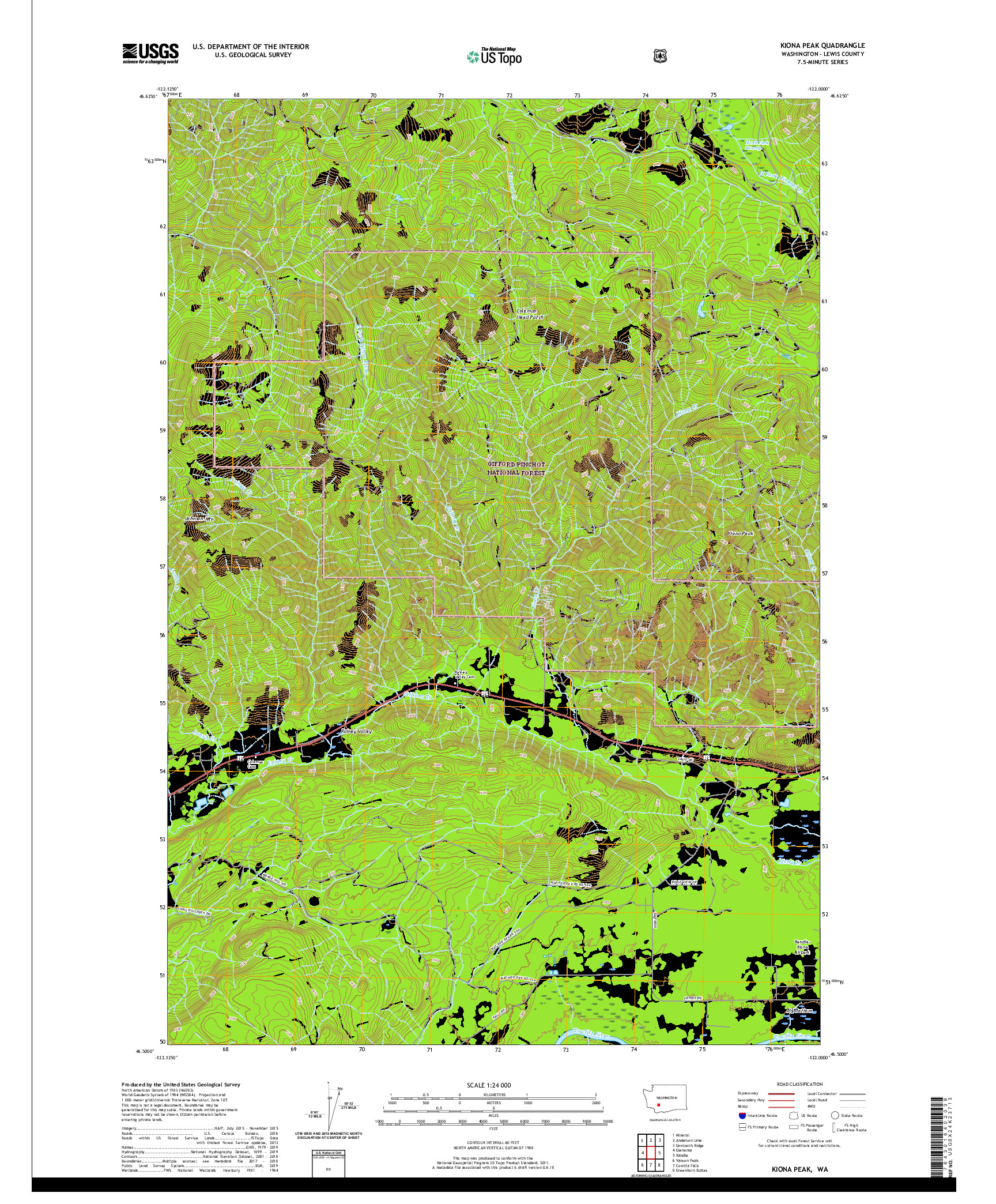 USGS US TOPO 7.5-MINUTE MAP FOR KIONA PEAK, WA 2020