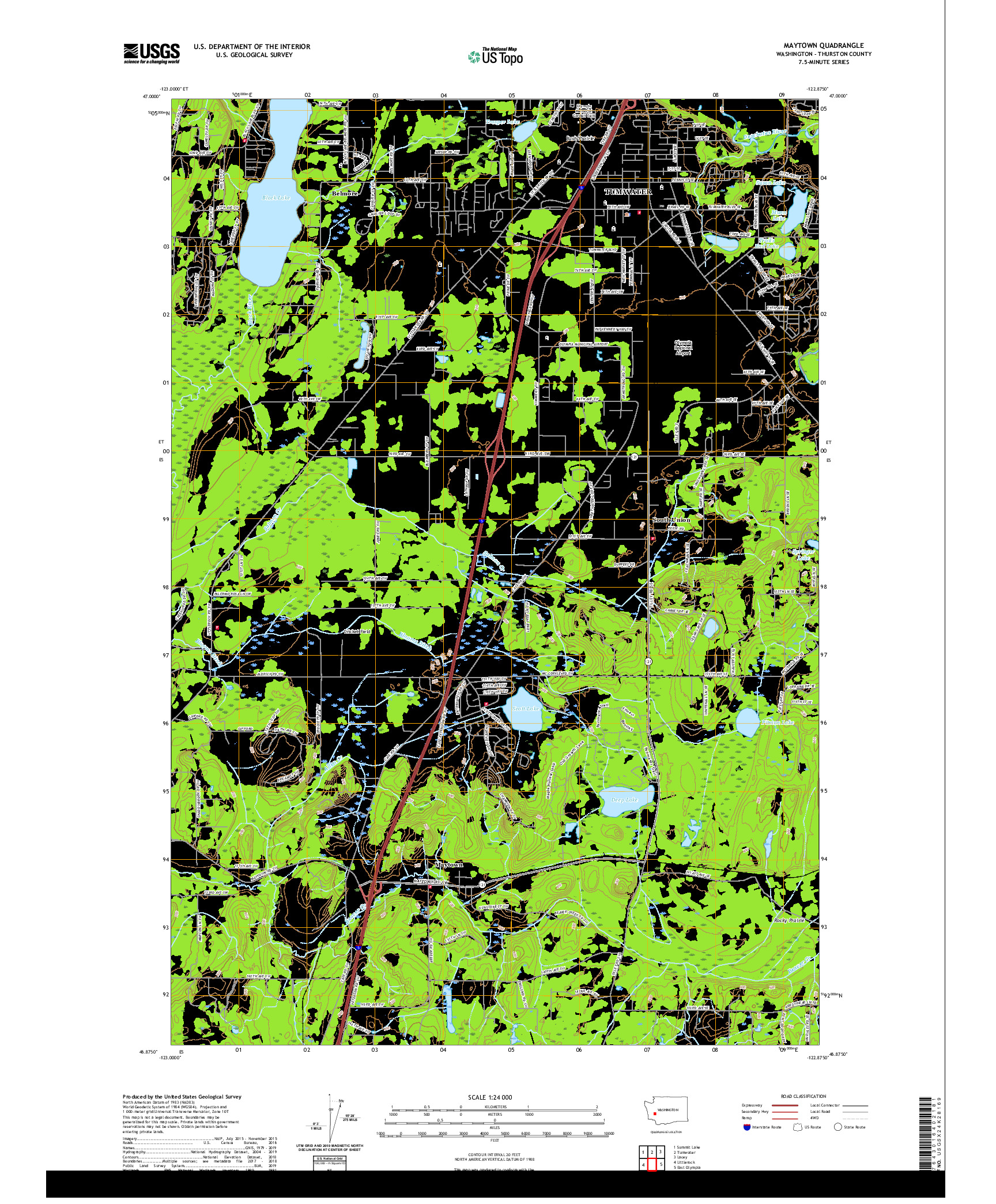 USGS US TOPO 7.5-MINUTE MAP FOR MAYTOWN, WA 2020