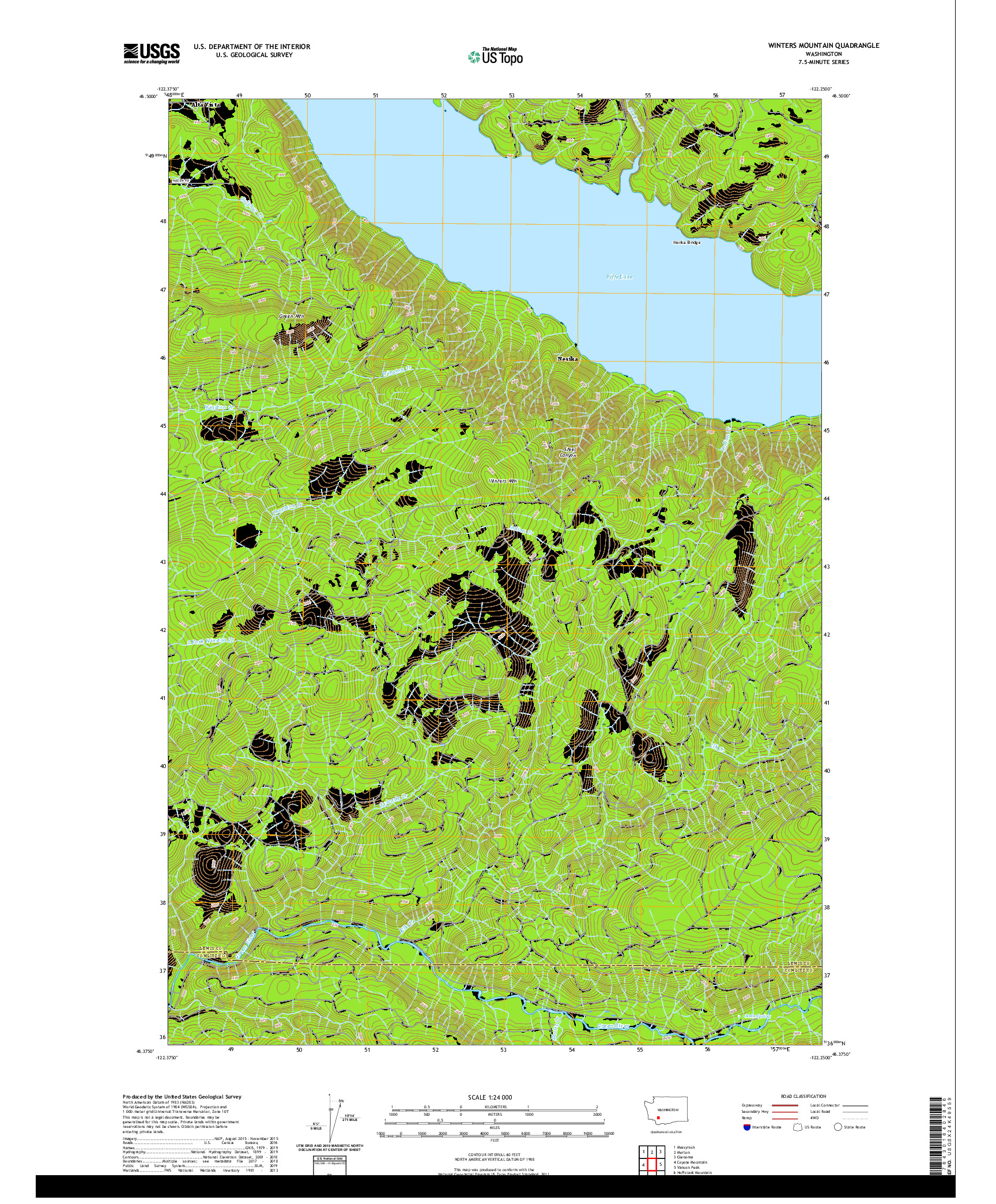 USGS US TOPO 7.5-MINUTE MAP FOR WINTERS MOUNTAIN, WA 2020