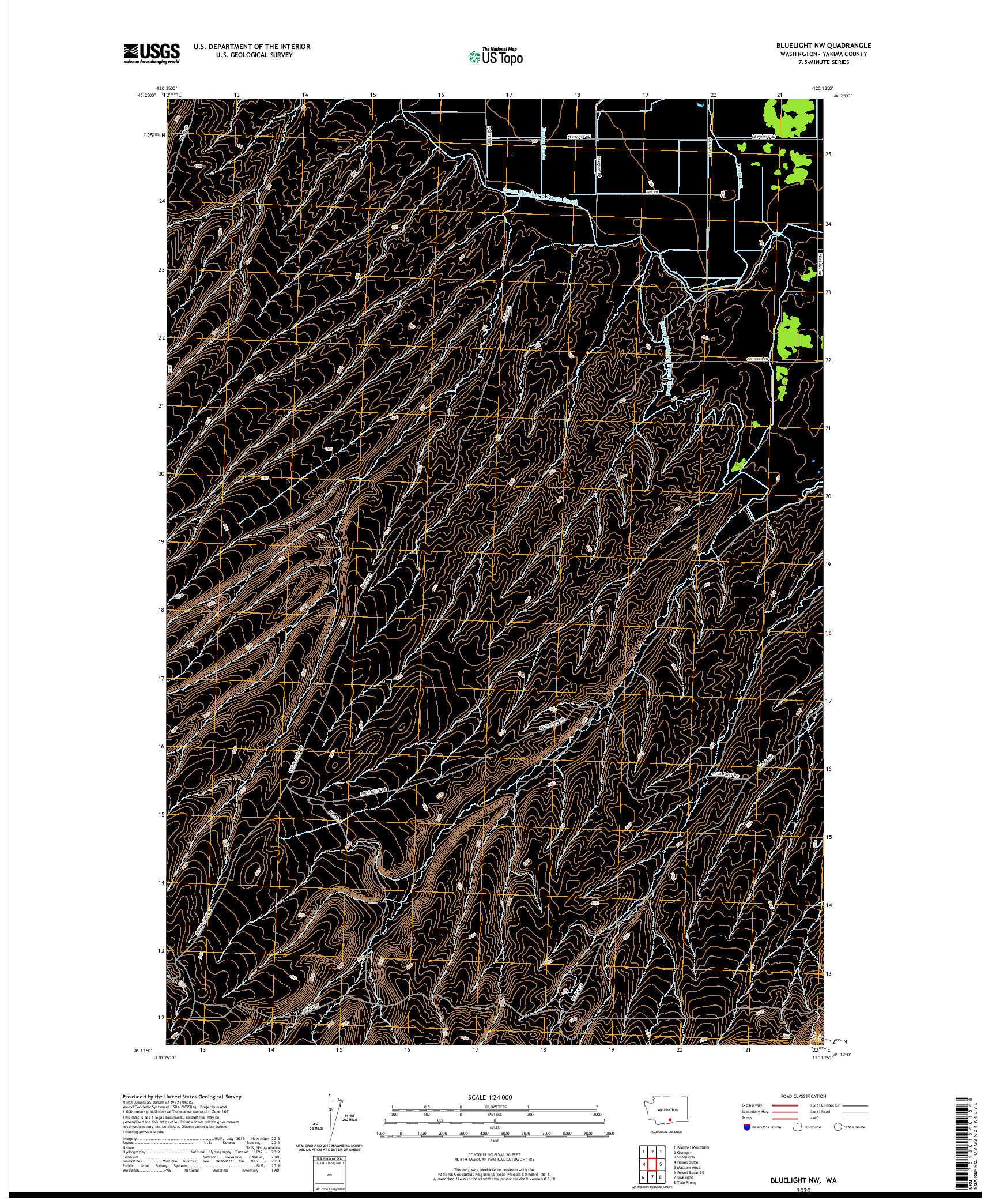 USGS US TOPO 7.5-MINUTE MAP FOR BLUELIGHT NW, WA 2020