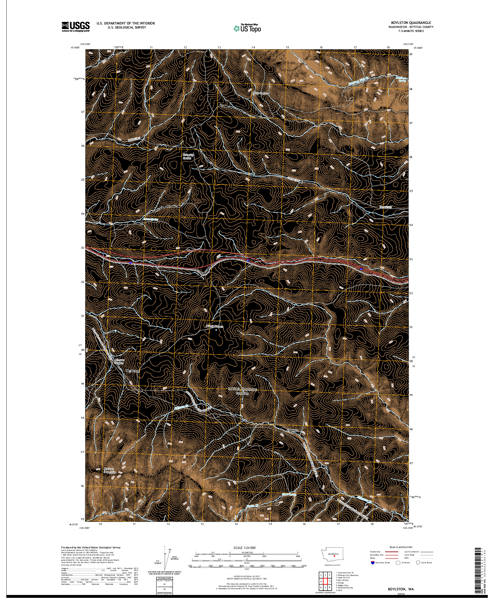 USGS US TOPO 7.5-MINUTE MAP FOR BOYLSTON, WA 2020