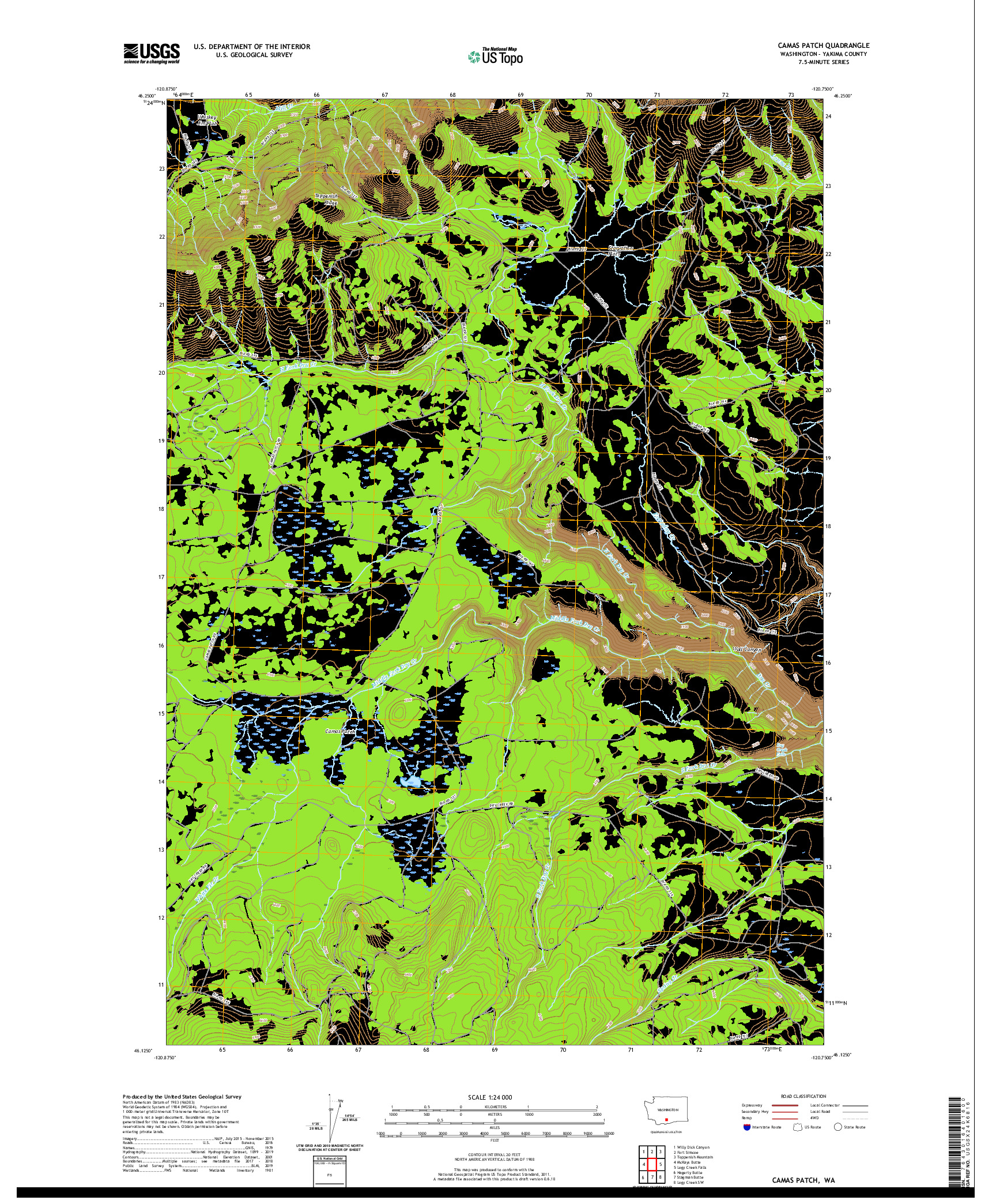 USGS US TOPO 7.5-MINUTE MAP FOR CAMAS PATCH, WA 2020