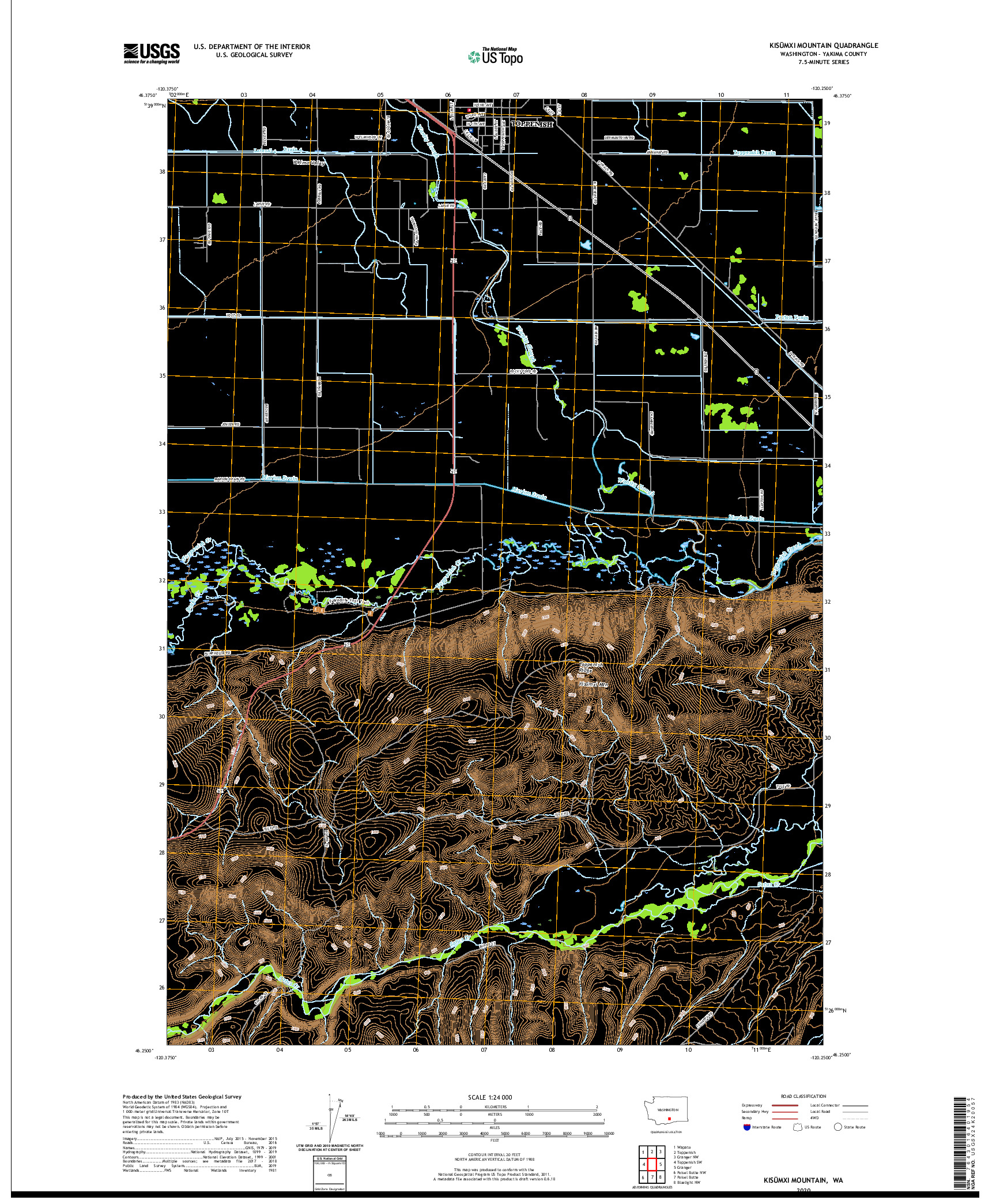 USGS US TOPO 7.5-MINUTE MAP FOR KISUMXI MOUNTAIN, WA 2020