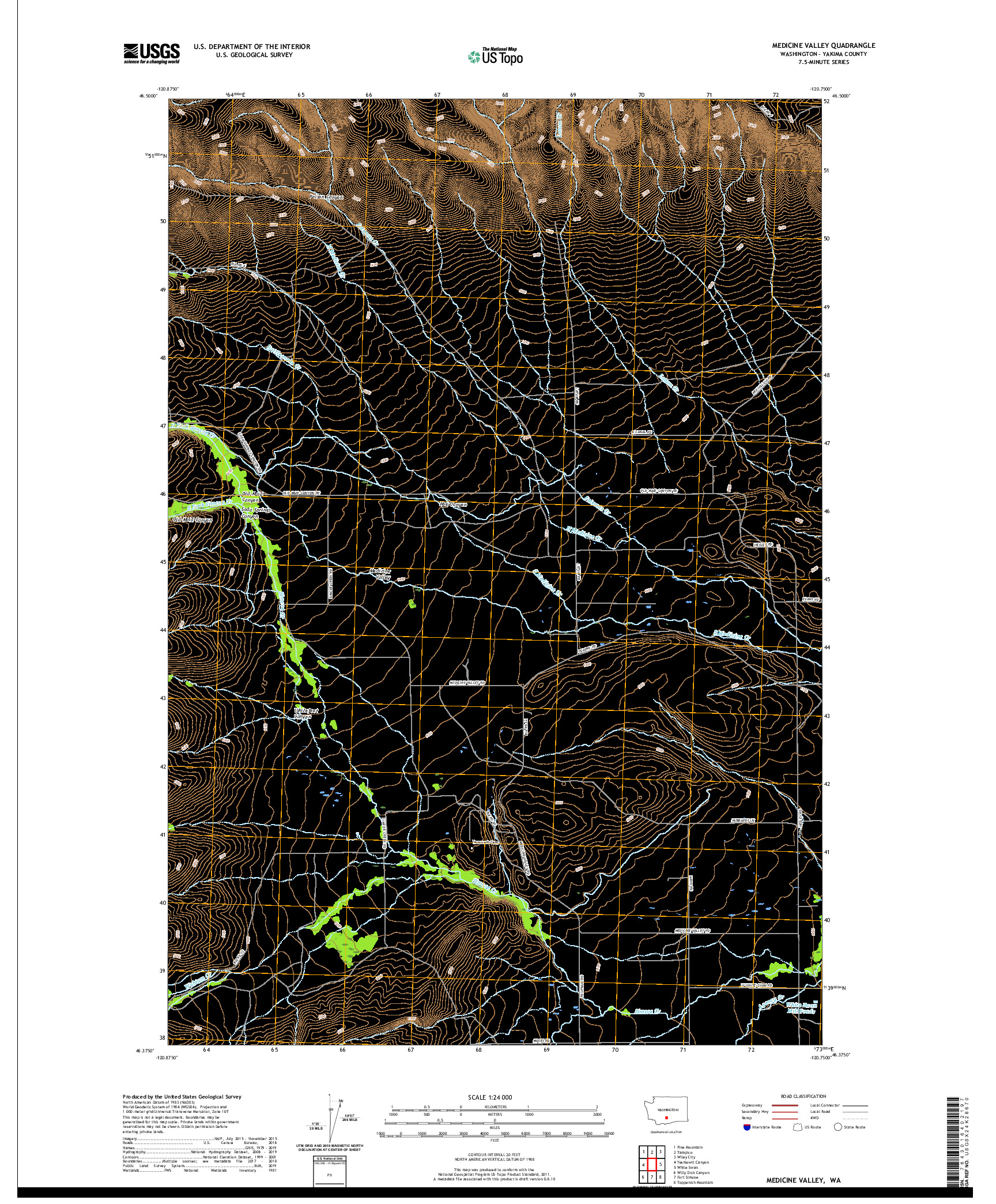 USGS US TOPO 7.5-MINUTE MAP FOR MEDICINE VALLEY, WA 2020