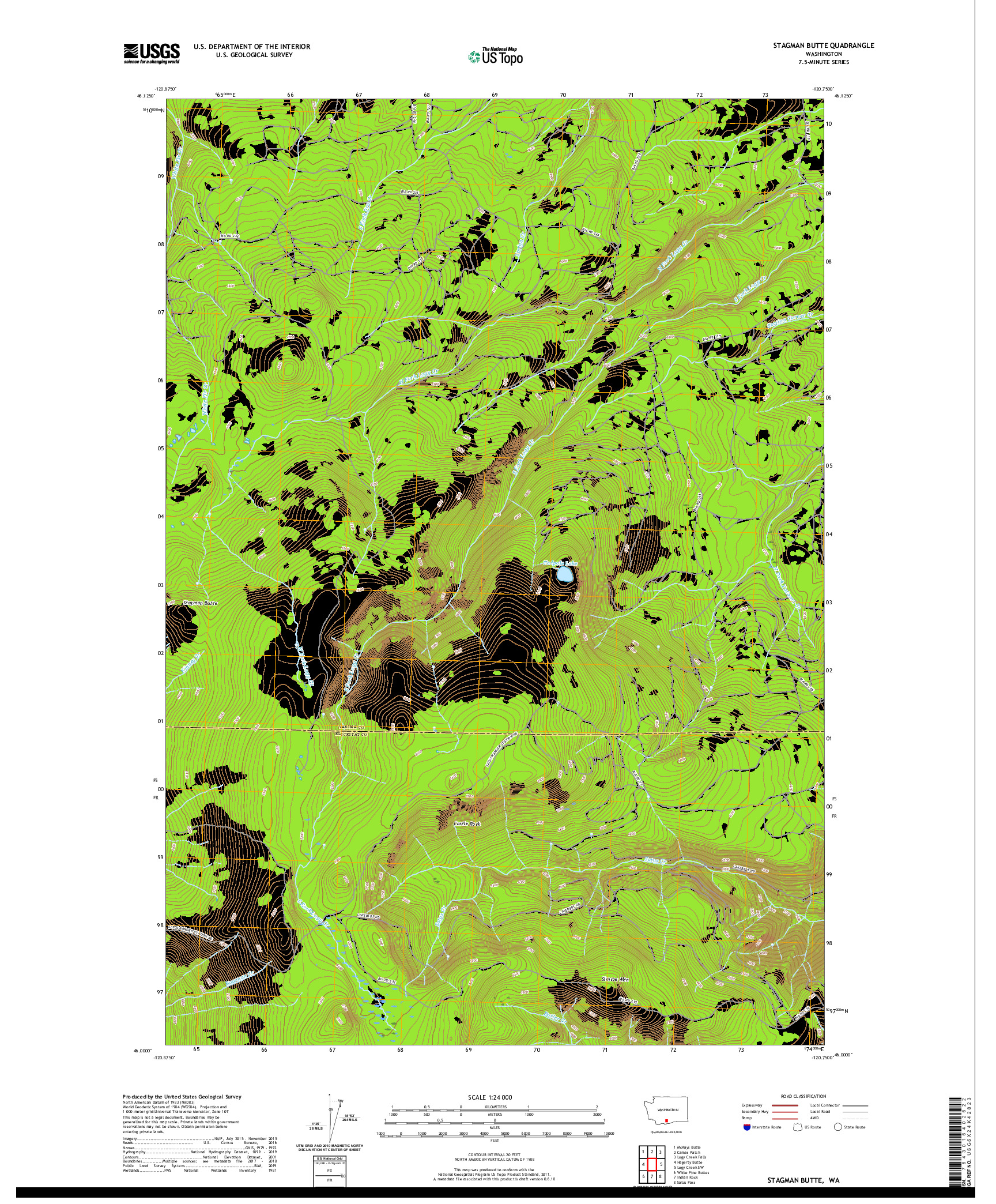 USGS US TOPO 7.5-MINUTE MAP FOR STAGMAN BUTTE, WA 2020