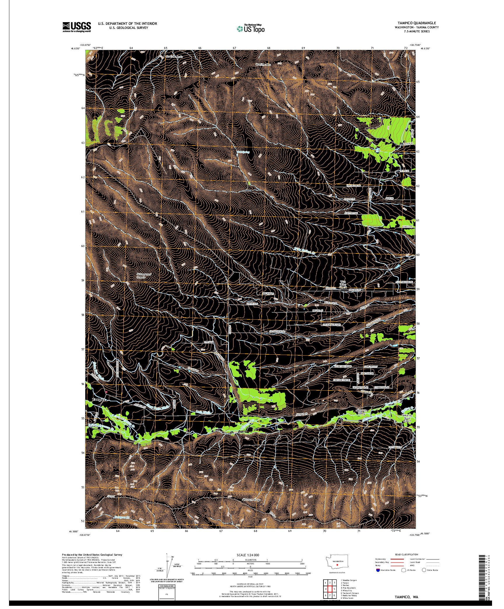 USGS US TOPO 7.5-MINUTE MAP FOR TAMPICO, WA 2020