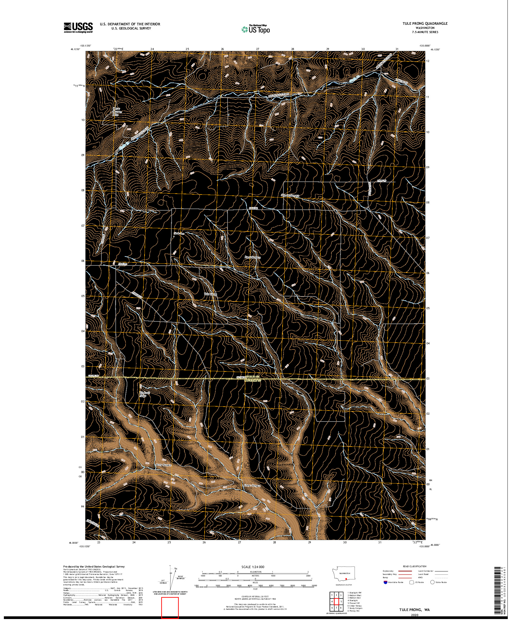 USGS US TOPO 7.5-MINUTE MAP FOR TULE PRONG, WA 2020