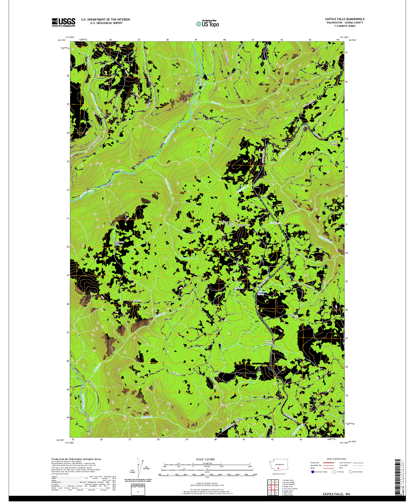 USGS US TOPO 7.5-MINUTE MAP FOR CASTILE FALLS, WA 2020