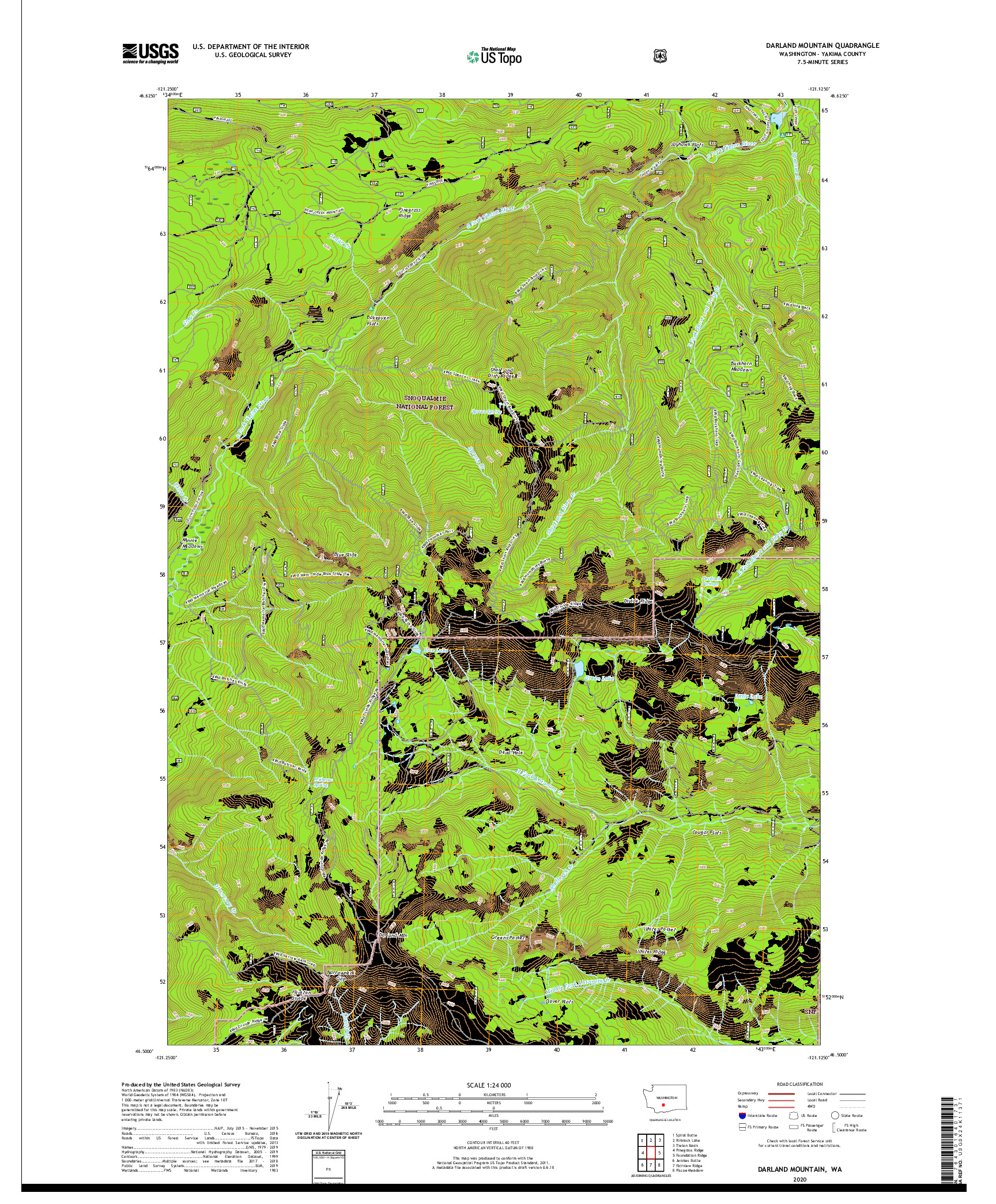 USGS US TOPO 7.5-MINUTE MAP FOR DARLAND MOUNTAIN, WA 2020