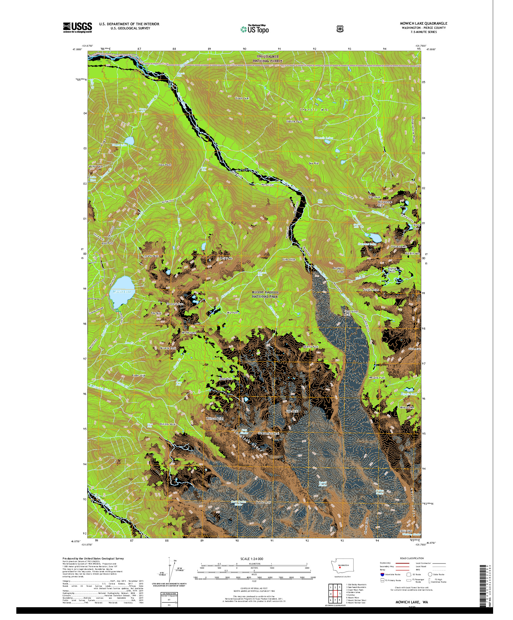 USGS US TOPO 7.5-MINUTE MAP FOR MOWICH LAKE, WA 2020