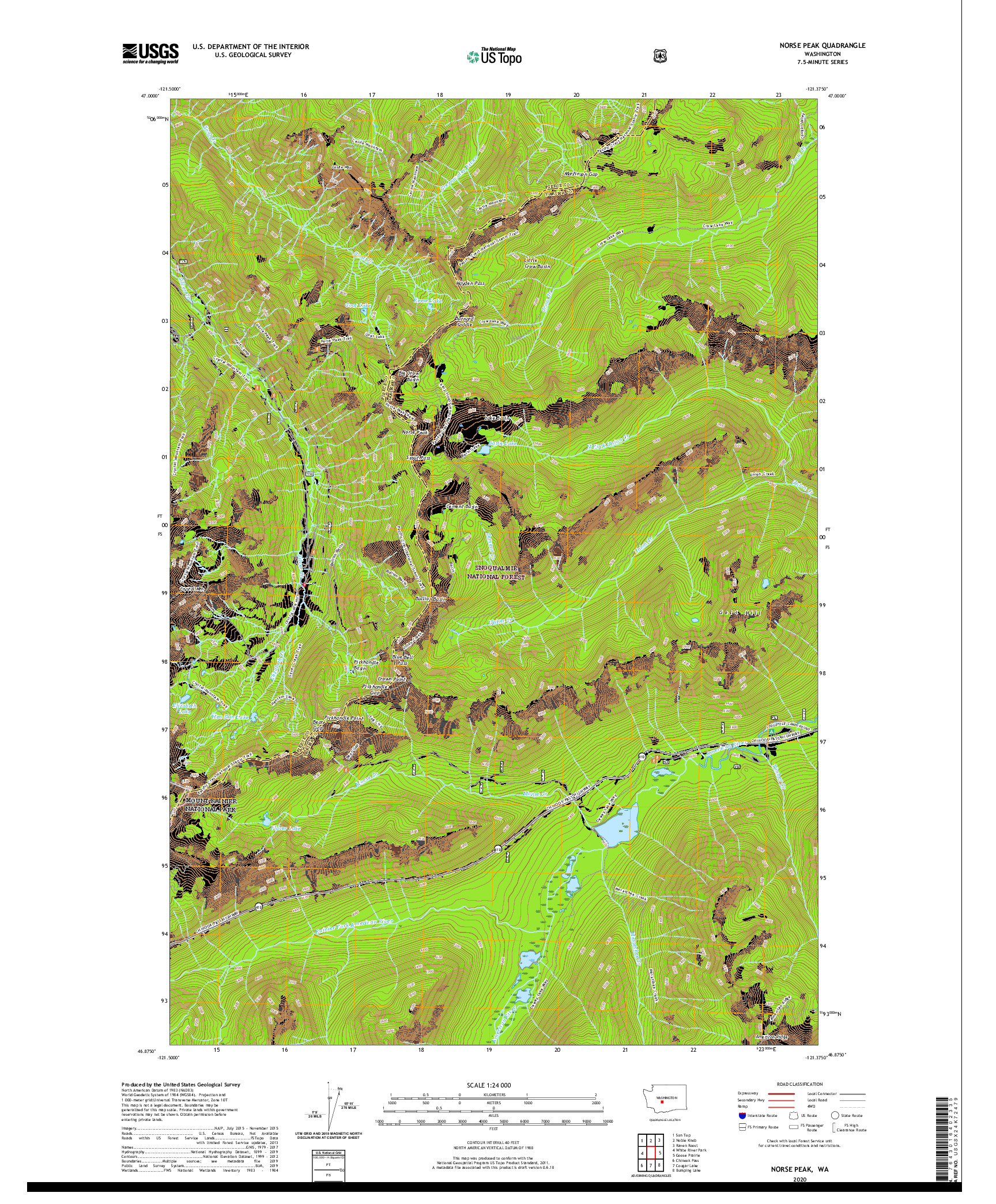 USGS US TOPO 7.5-MINUTE MAP FOR NORSE PEAK, WA 2020