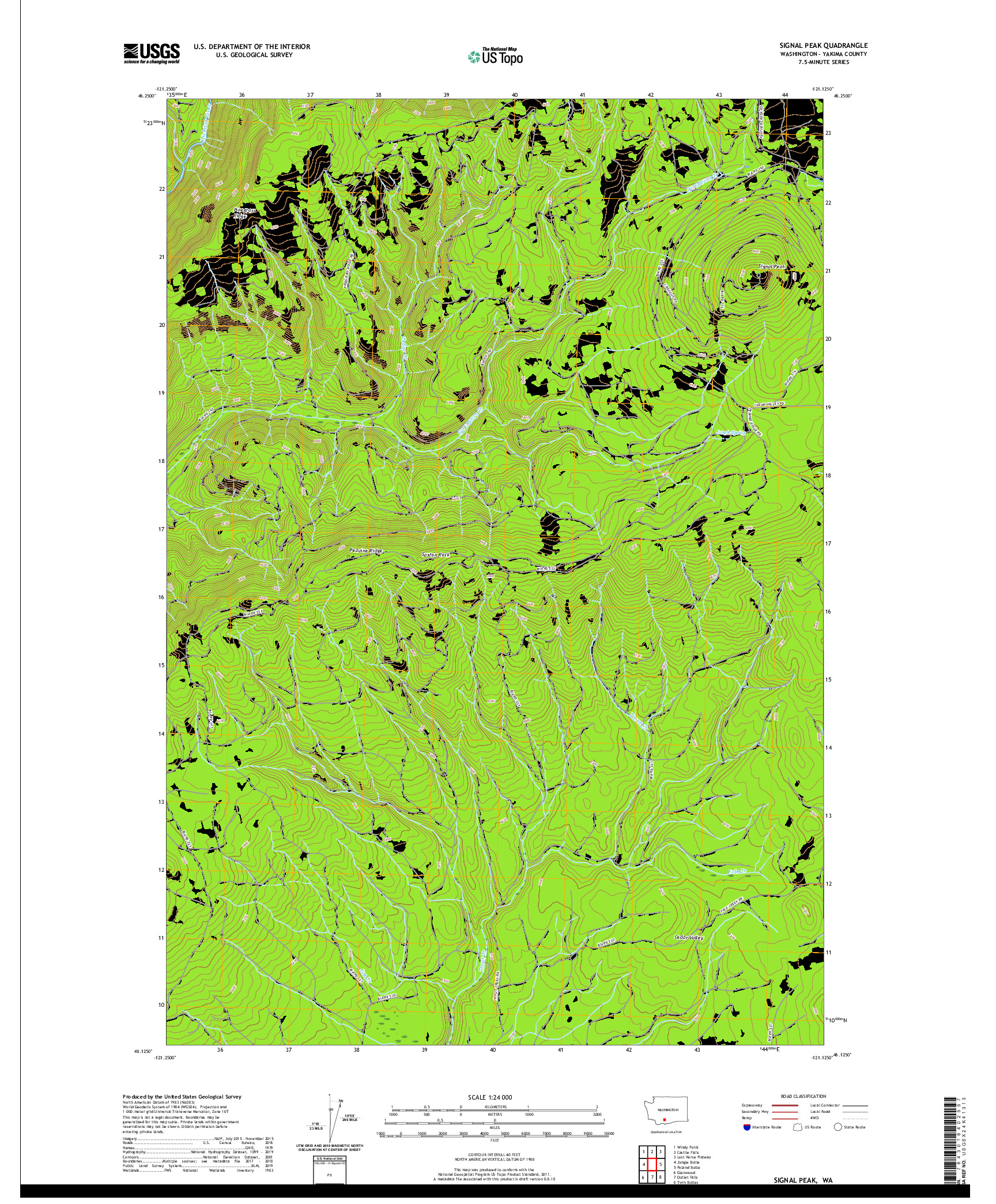 USGS US TOPO 7.5-MINUTE MAP FOR SIGNAL PEAK, WA 2020