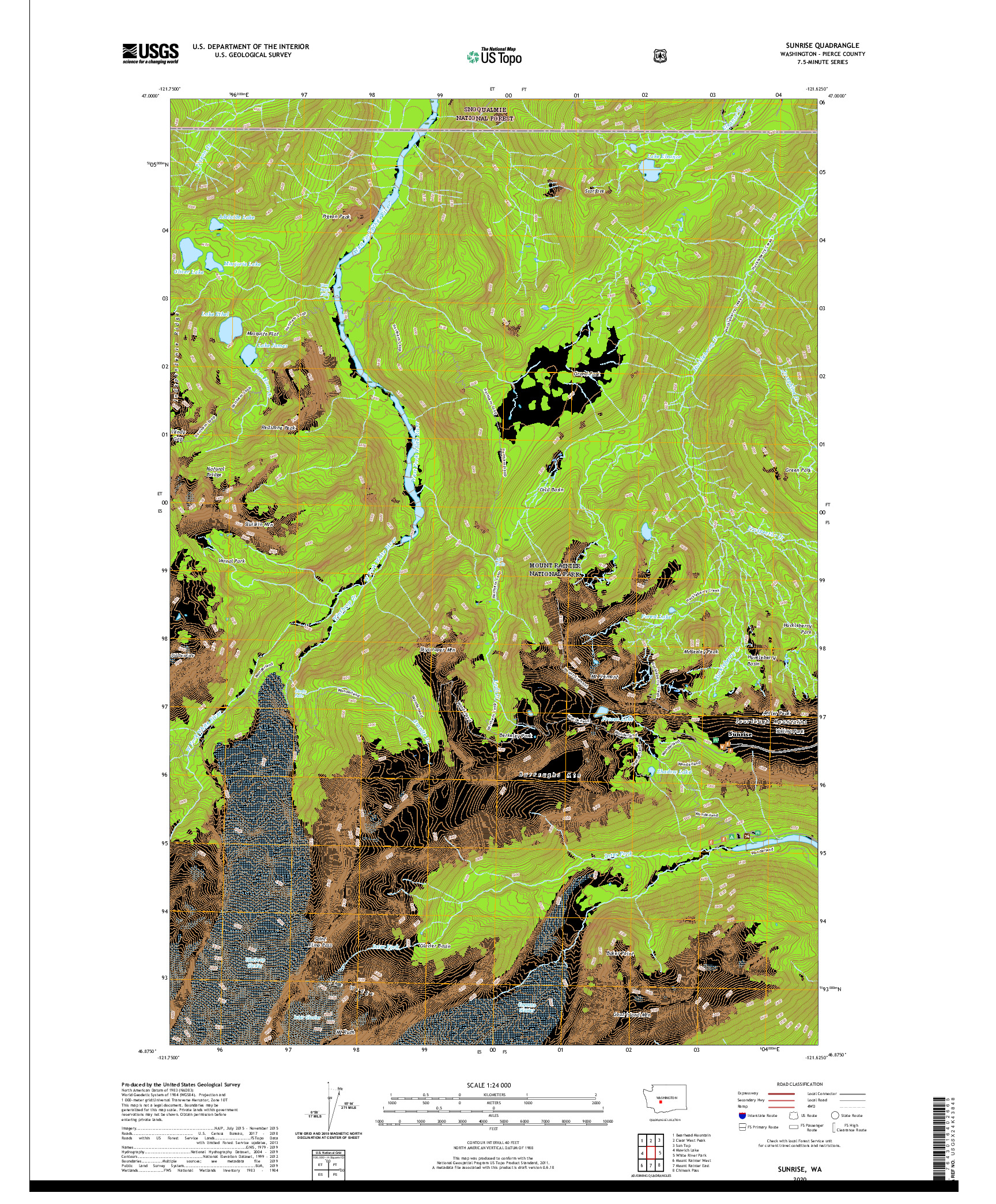 USGS US TOPO 7.5-MINUTE MAP FOR SUNRISE, WA 2020