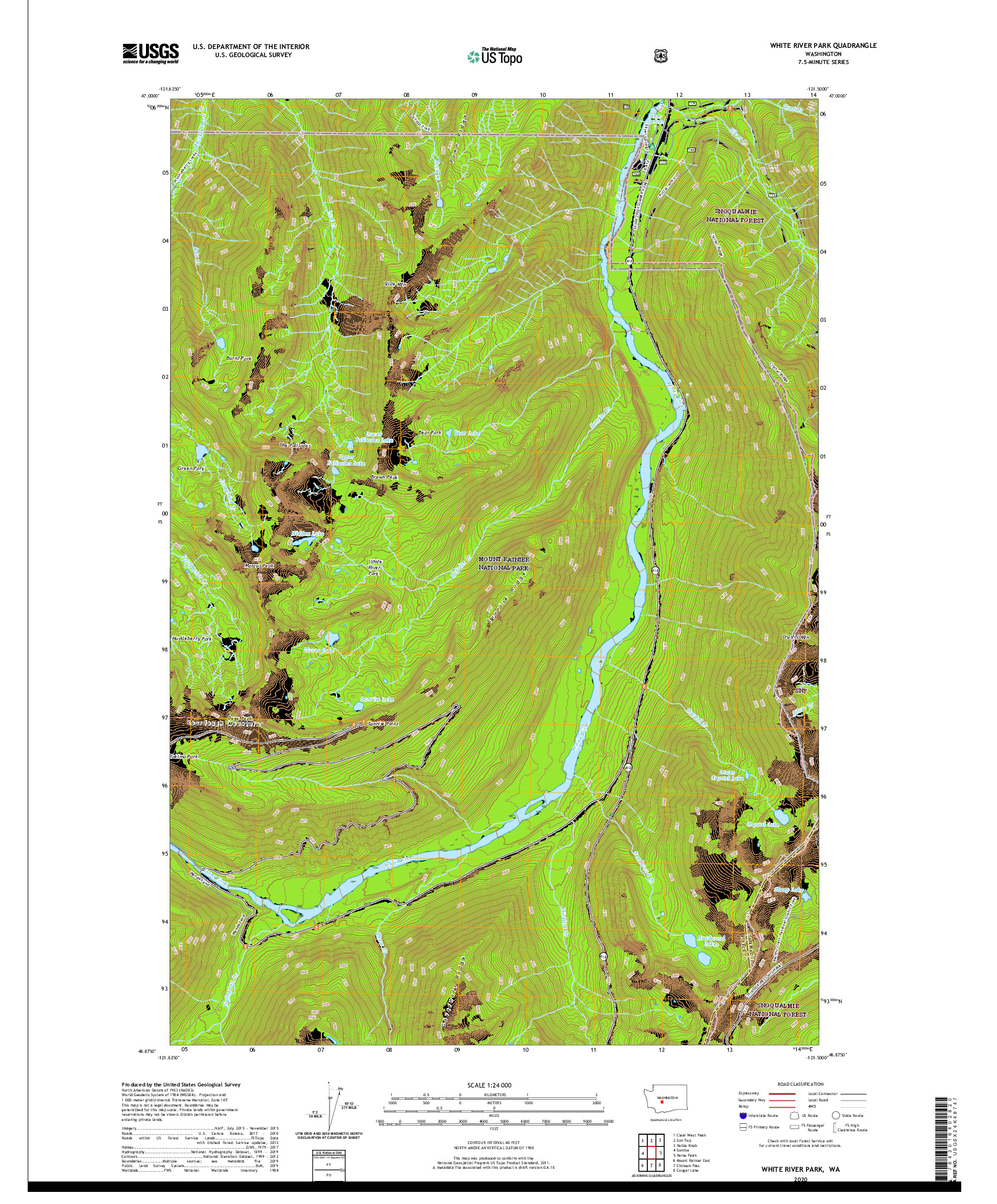 USGS US TOPO 7.5-MINUTE MAP FOR WHITE RIVER PARK, WA 2020