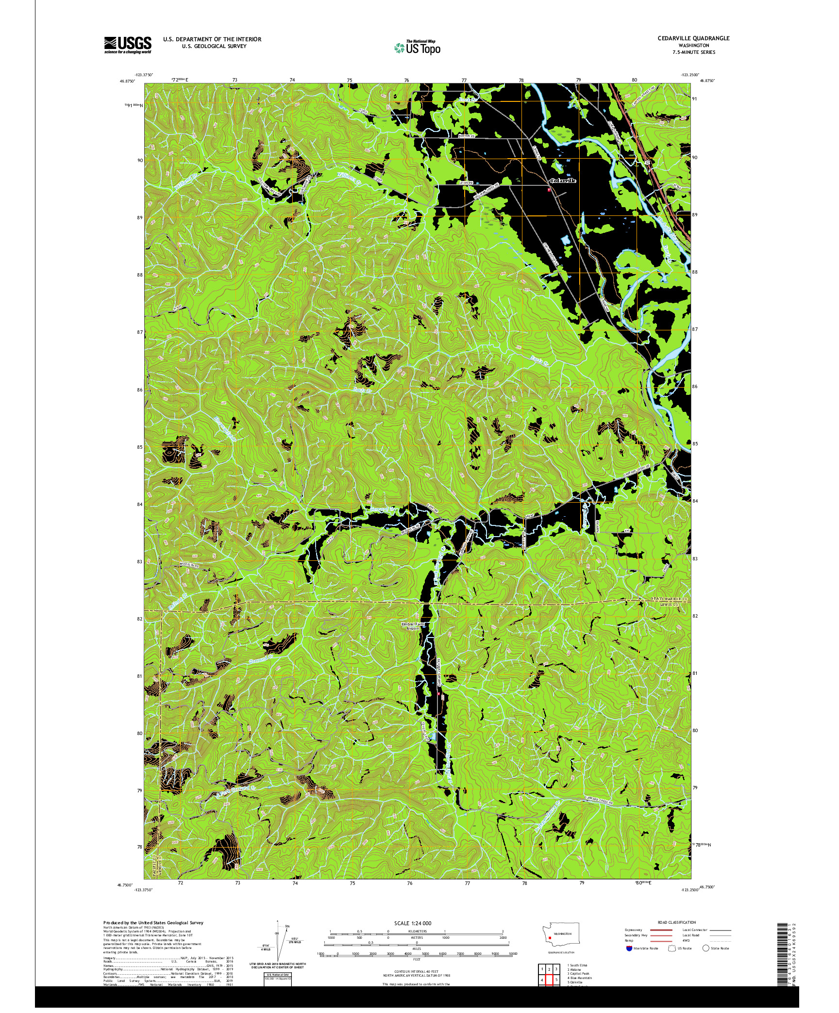 USGS US TOPO 7.5-MINUTE MAP FOR CEDARVILLE, WA 2020