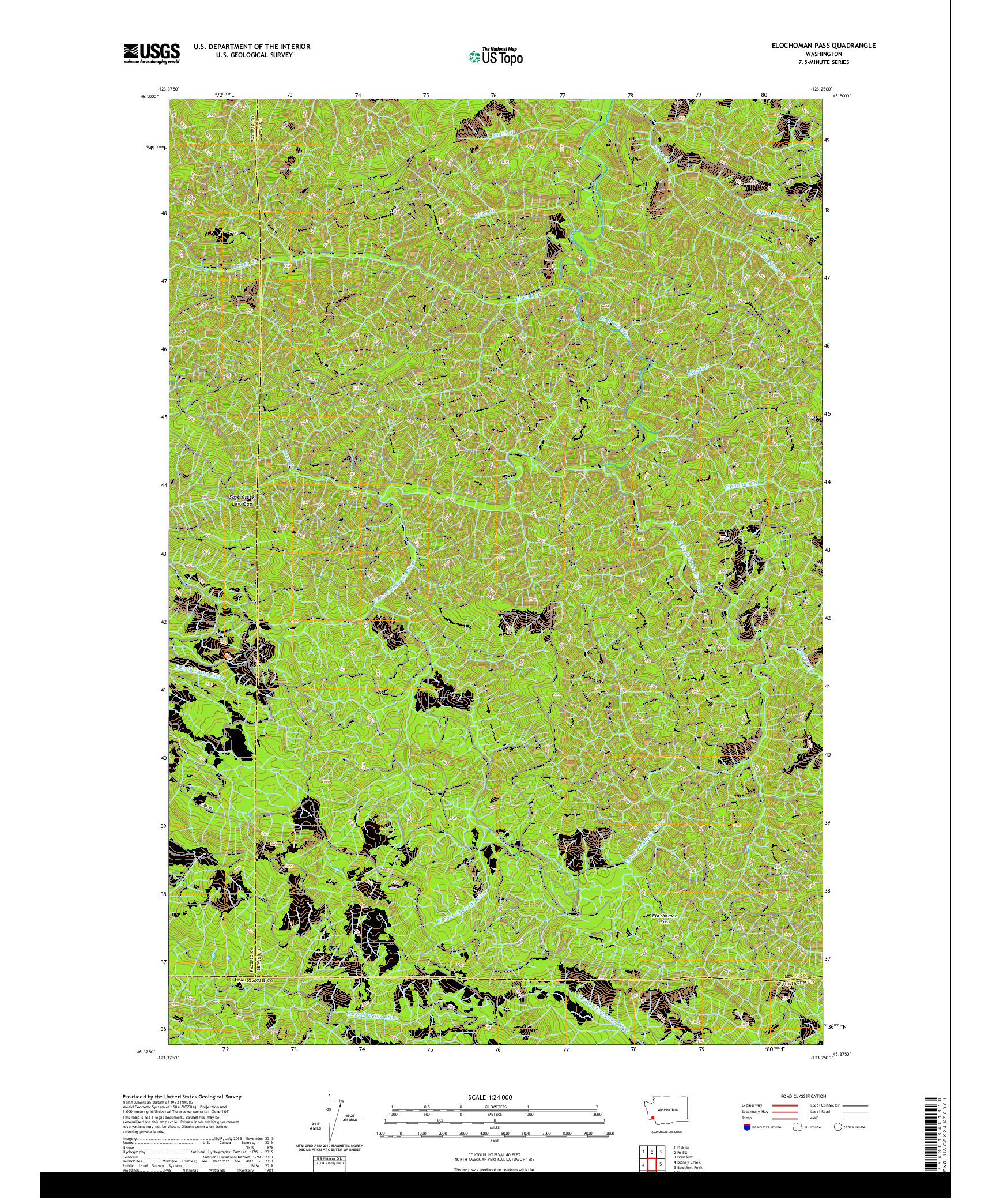 USGS US TOPO 7.5-MINUTE MAP FOR ELOCHOMAN PASS, WA 2020