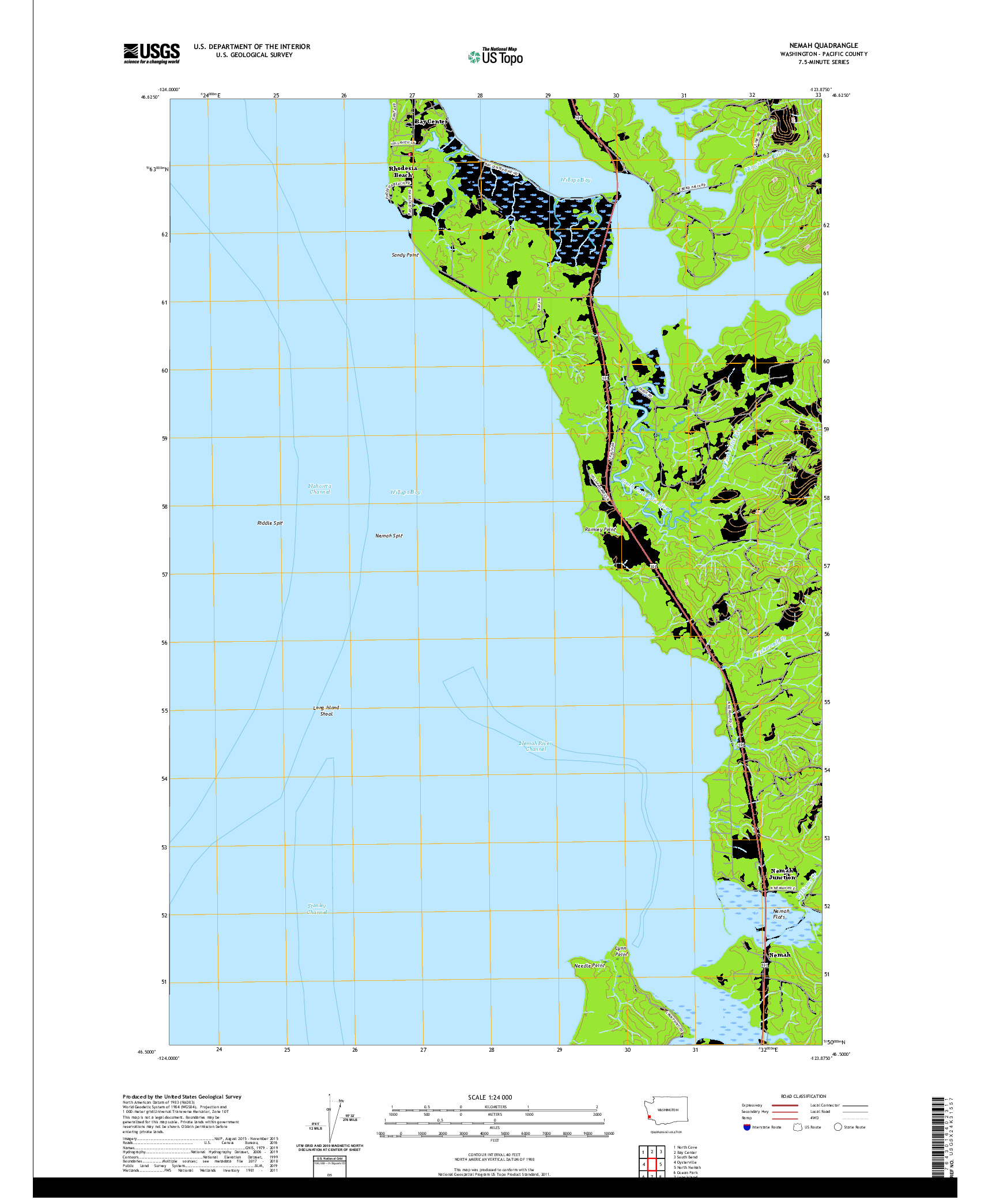 USGS US TOPO 7.5-MINUTE MAP FOR NEMAH, WA 2020