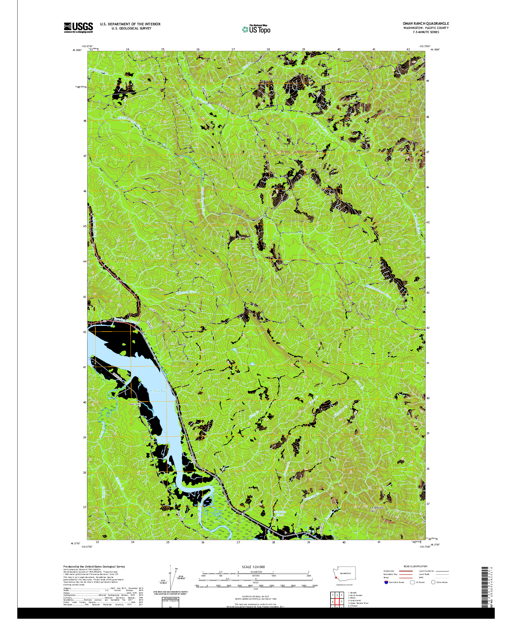 USGS US TOPO 7.5-MINUTE MAP FOR OMAN RANCH, WA 2020