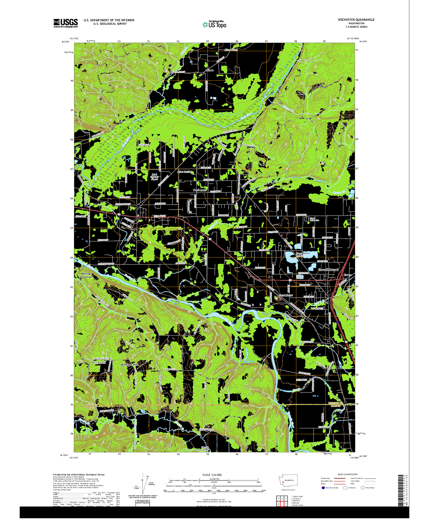 USGS US TOPO 7.5-MINUTE MAP FOR ROCHESTER, WA 2020