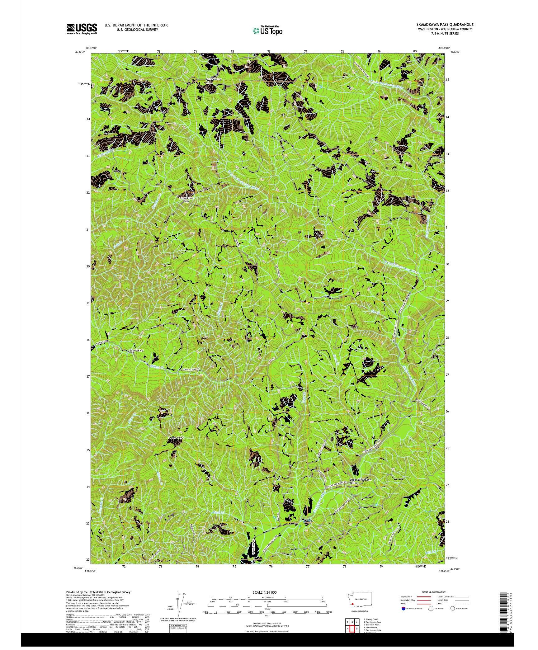 USGS US TOPO 7.5-MINUTE MAP FOR SKAMOKAWA PASS, WA 2020