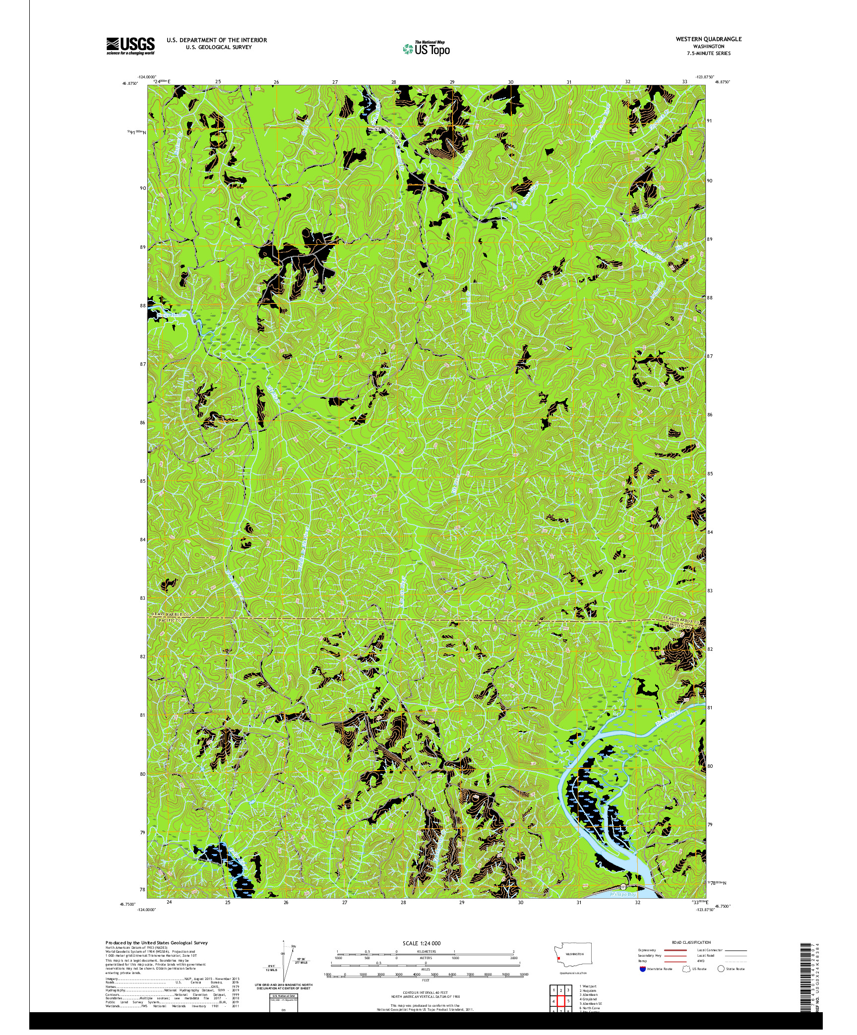 USGS US TOPO 7.5-MINUTE MAP FOR WESTERN, WA 2020