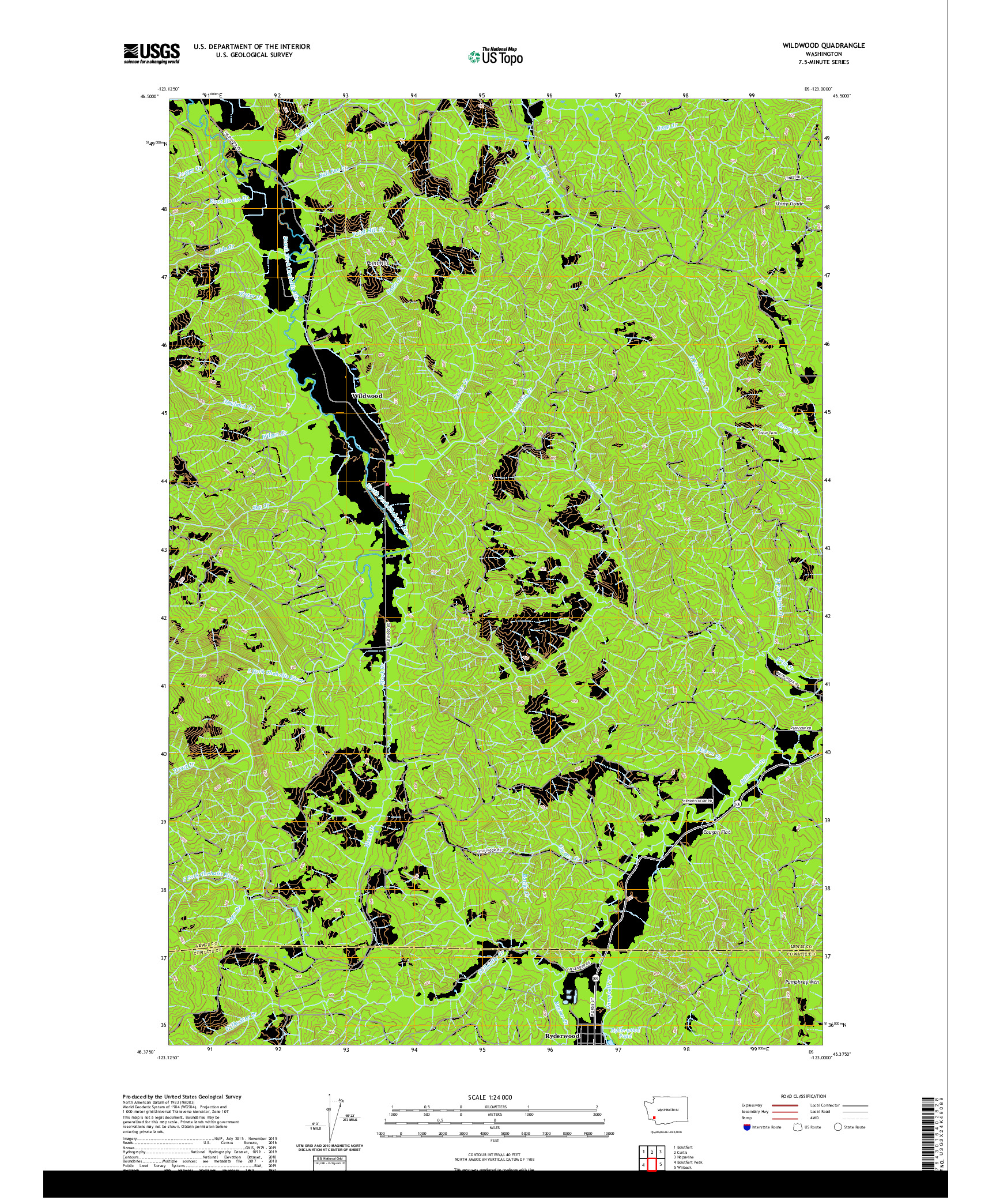 USGS US TOPO 7.5-MINUTE MAP FOR WILDWOOD, WA 2020