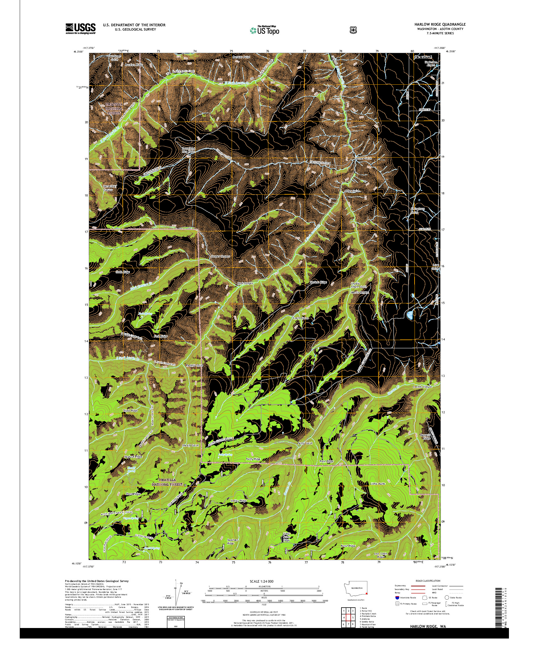 USGS US TOPO 7.5-MINUTE MAP FOR HARLOW RIDGE, WA 2020