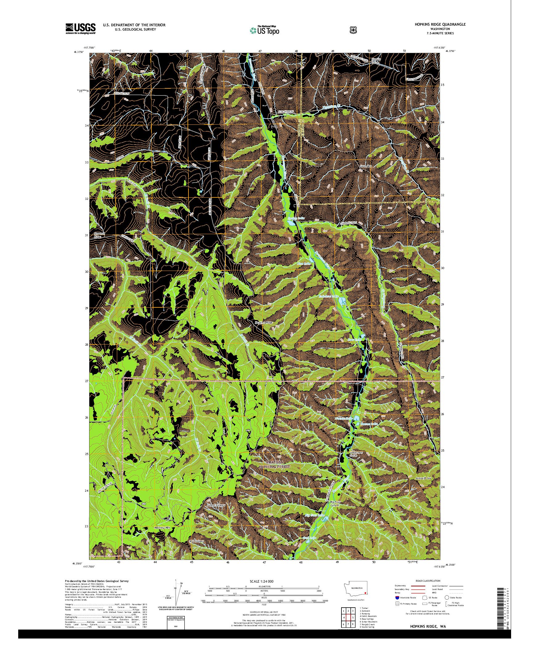 USGS US TOPO 7.5-MINUTE MAP FOR HOPKINS RIDGE, WA 2020