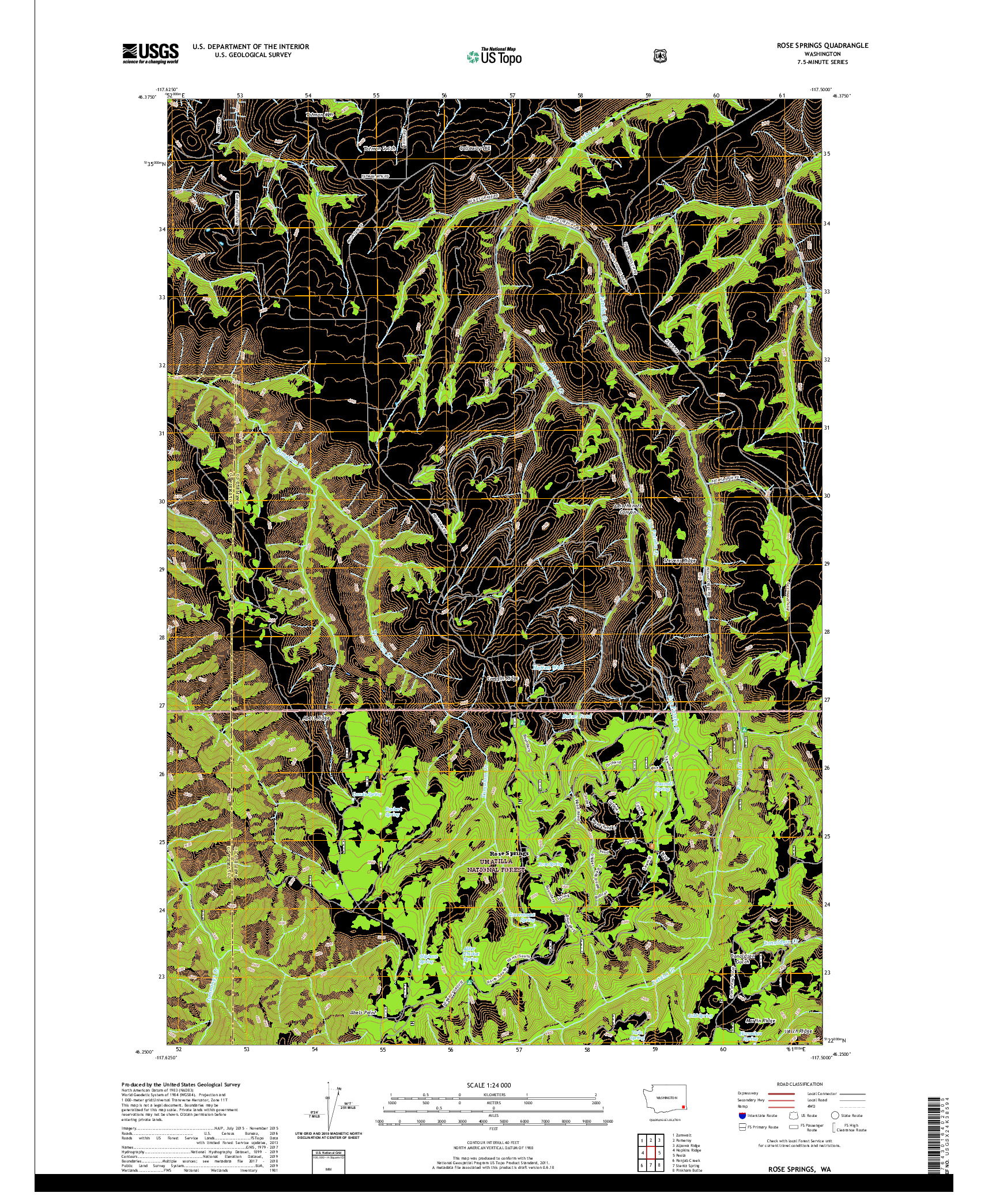 USGS US TOPO 7.5-MINUTE MAP FOR ROSE SPRINGS, WA 2020