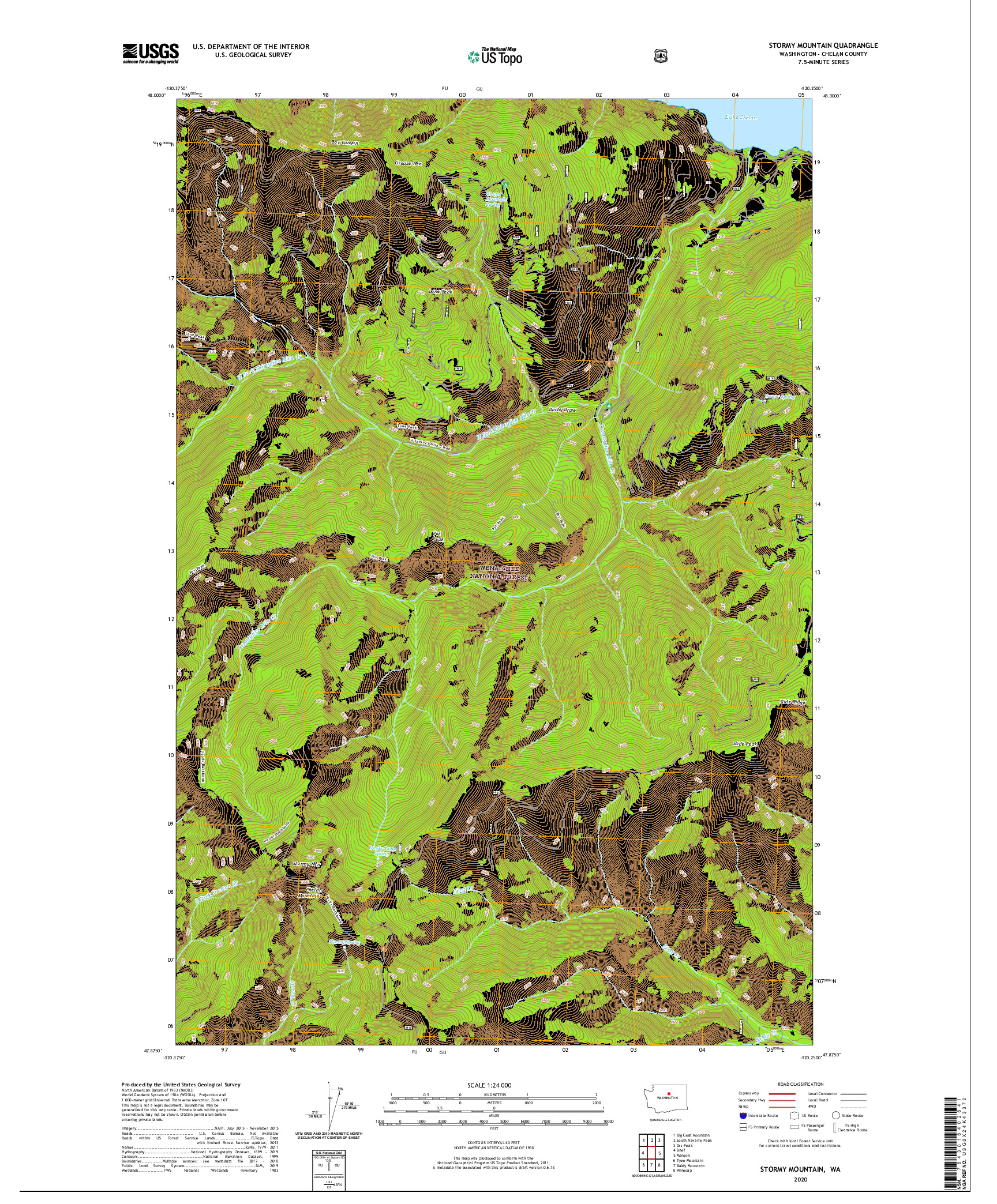 USGS US TOPO 7.5-MINUTE MAP FOR STORMY MOUNTAIN, WA 2020