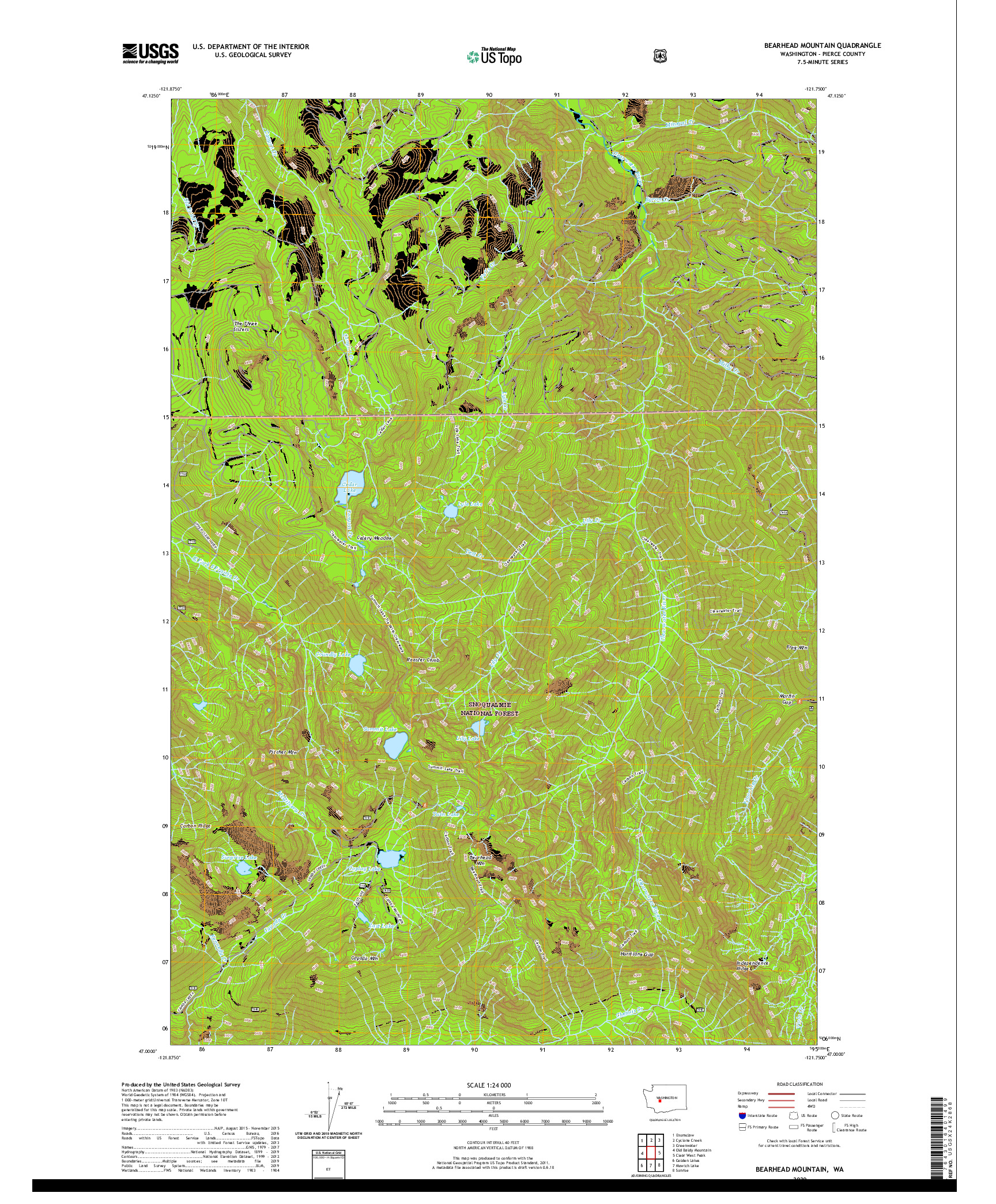 USGS US TOPO 7.5-MINUTE MAP FOR BEARHEAD MOUNTAIN, WA 2020