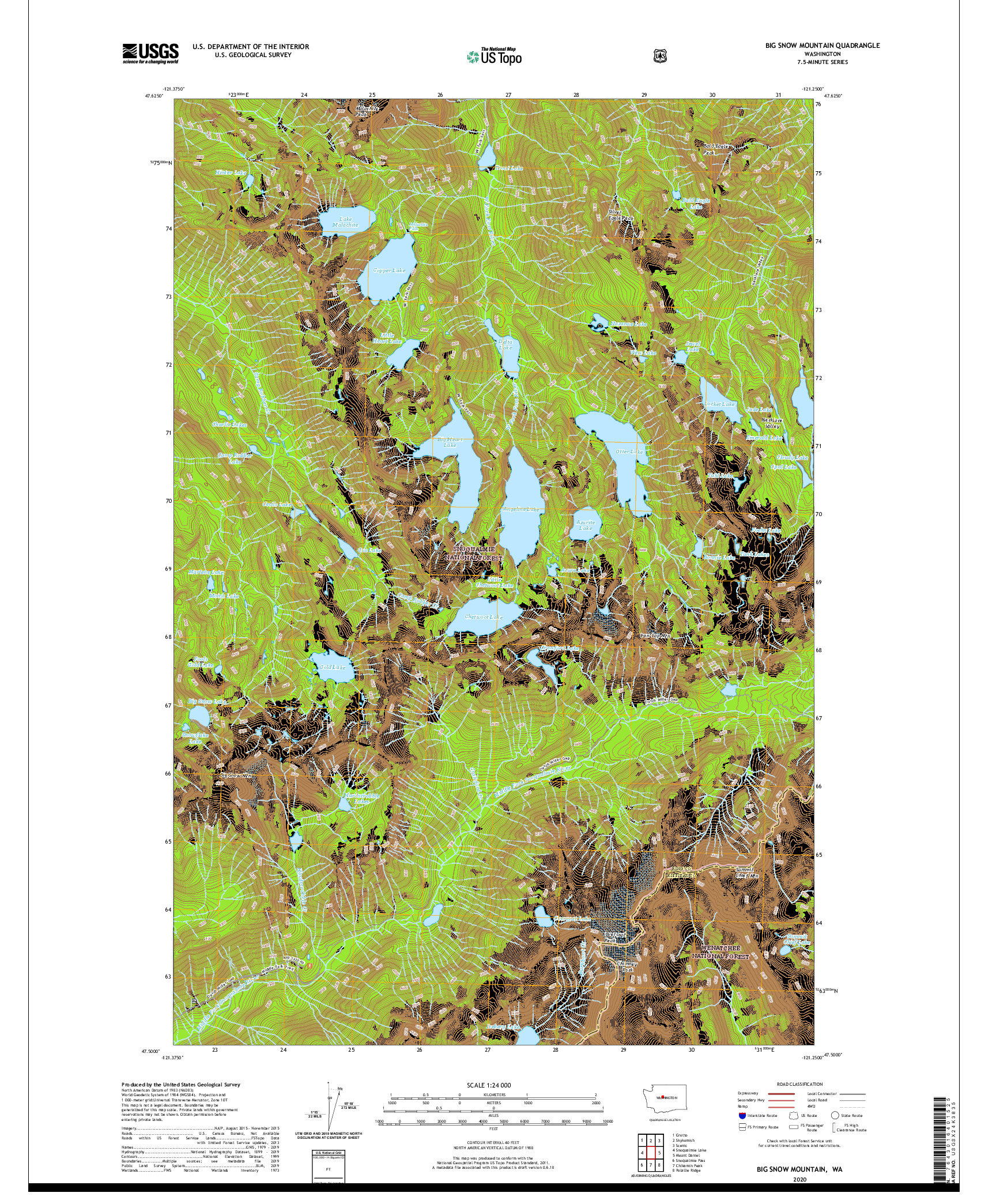 USGS US TOPO 7.5-MINUTE MAP FOR BIG SNOW MOUNTAIN, WA 2020