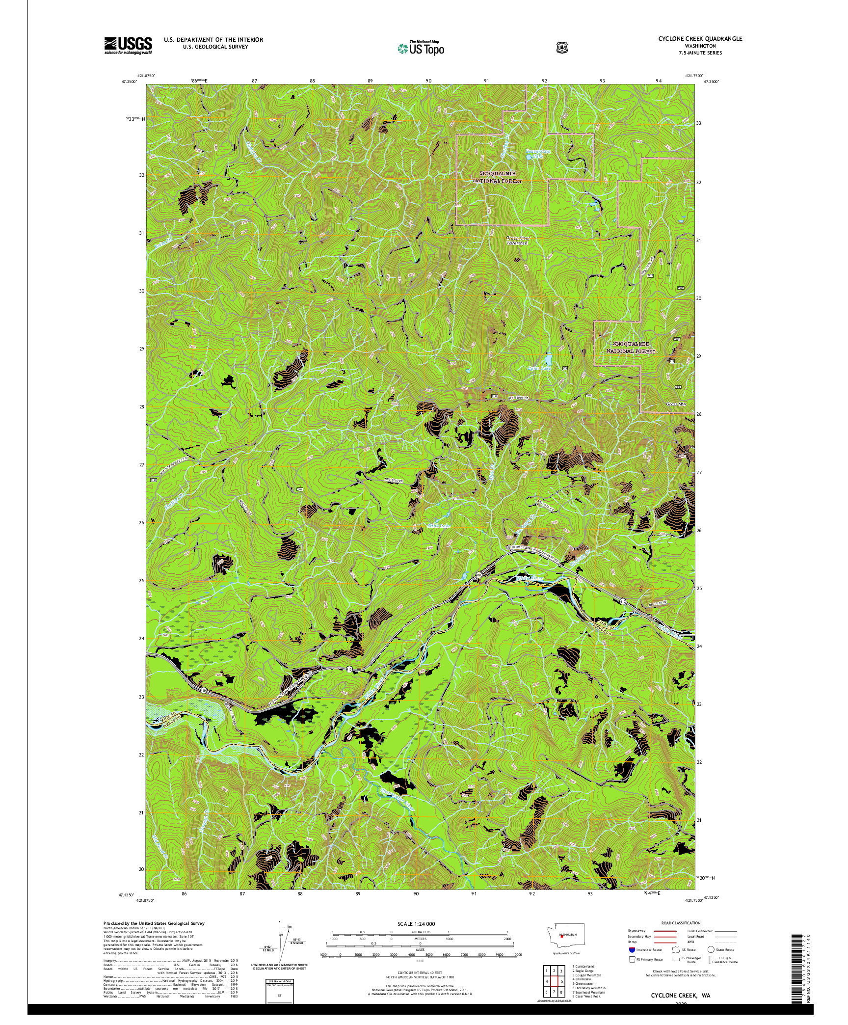 USGS US TOPO 7.5-MINUTE MAP FOR CYCLONE CREEK, WA 2020