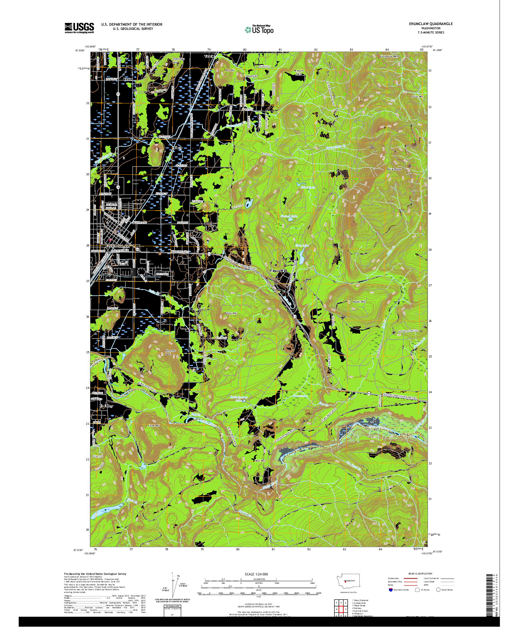 USGS US TOPO 7.5-MINUTE MAP FOR ENUMCLAW, WA 2020