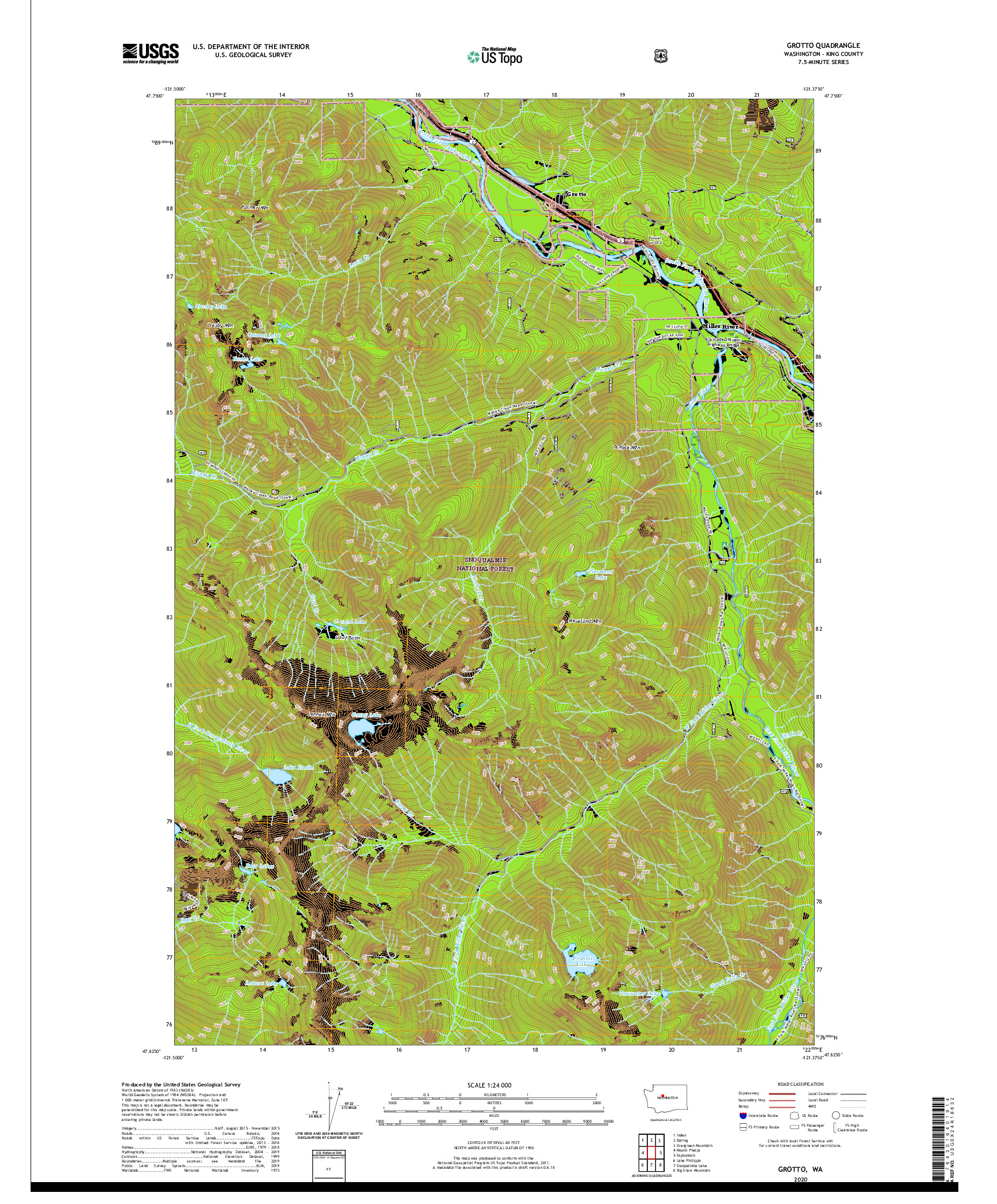 USGS US TOPO 7.5-MINUTE MAP FOR GROTTO, WA 2020