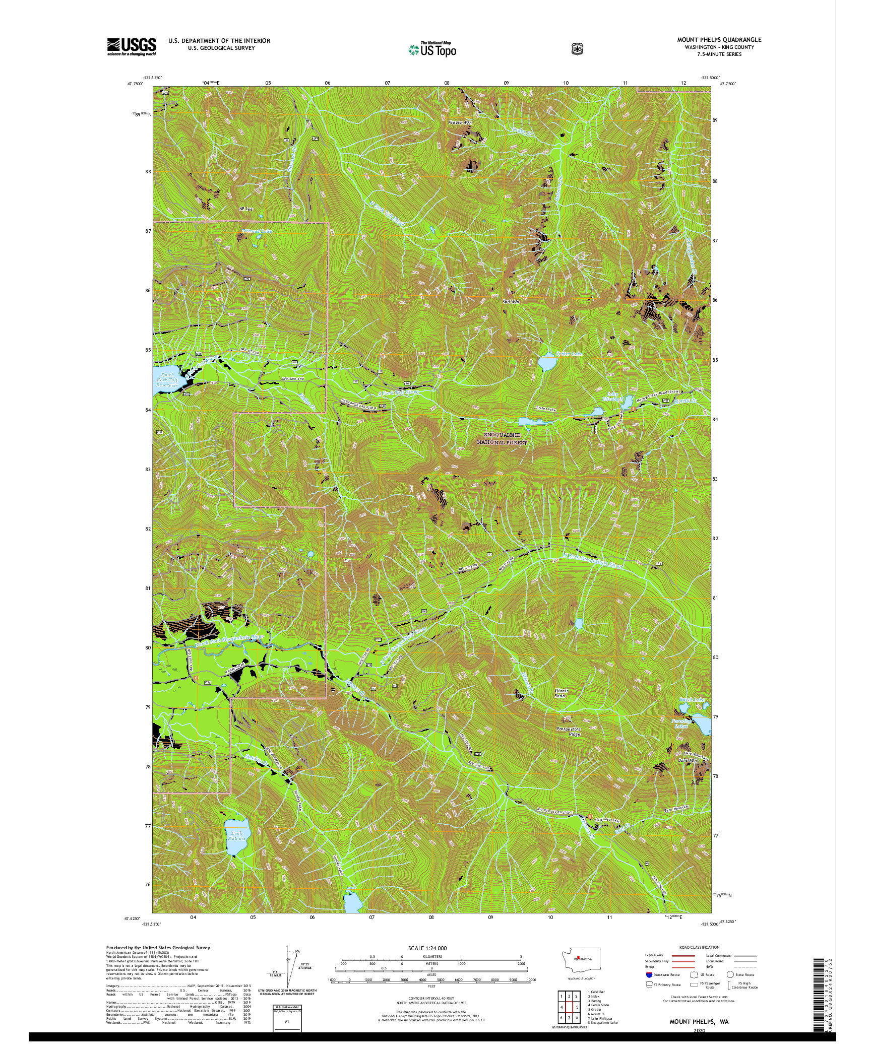 USGS US TOPO 7.5-MINUTE MAP FOR MOUNT PHELPS, WA 2020