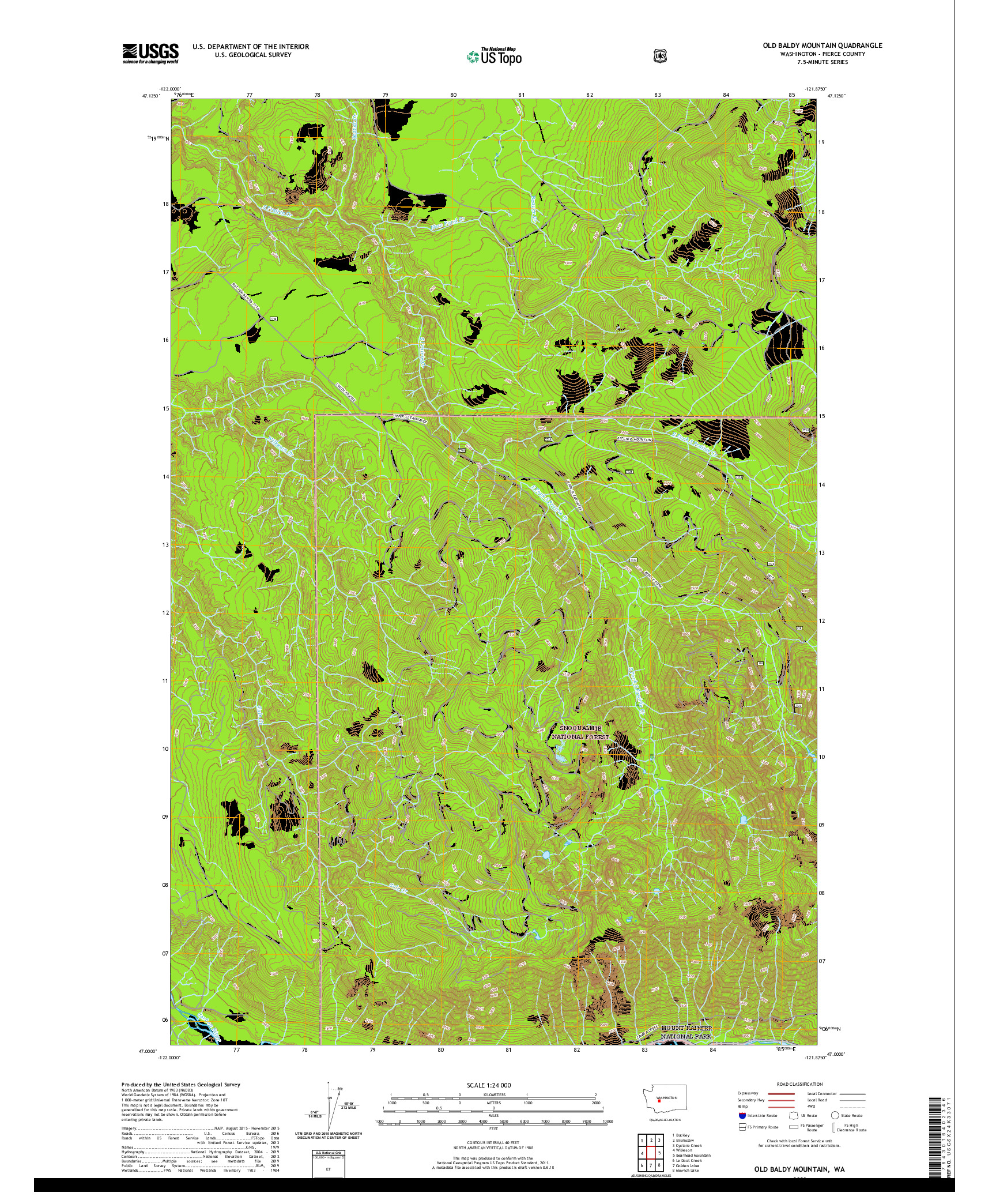 USGS US TOPO 7.5-MINUTE MAP FOR OLD BALDY MOUNTAIN, WA 2020