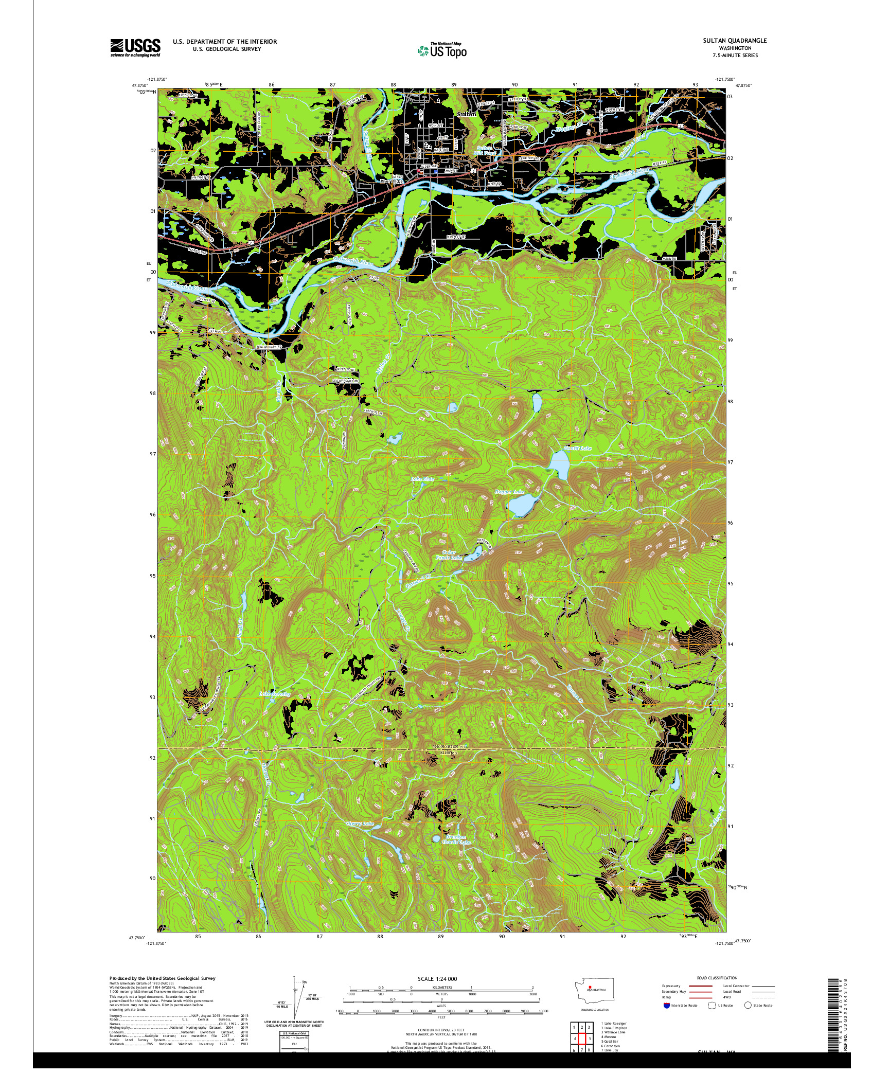 USGS US TOPO 7.5-MINUTE MAP FOR SULTAN, WA 2020