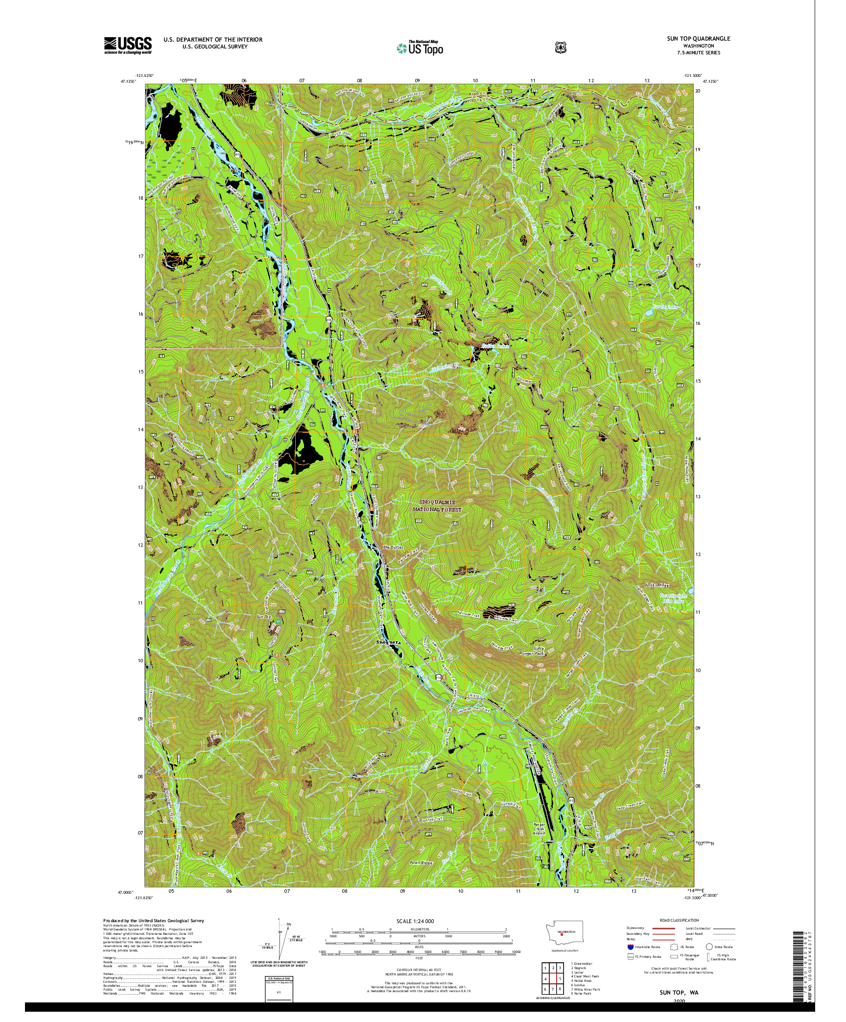 USGS US TOPO 7.5-MINUTE MAP FOR SUN TOP, WA 2020